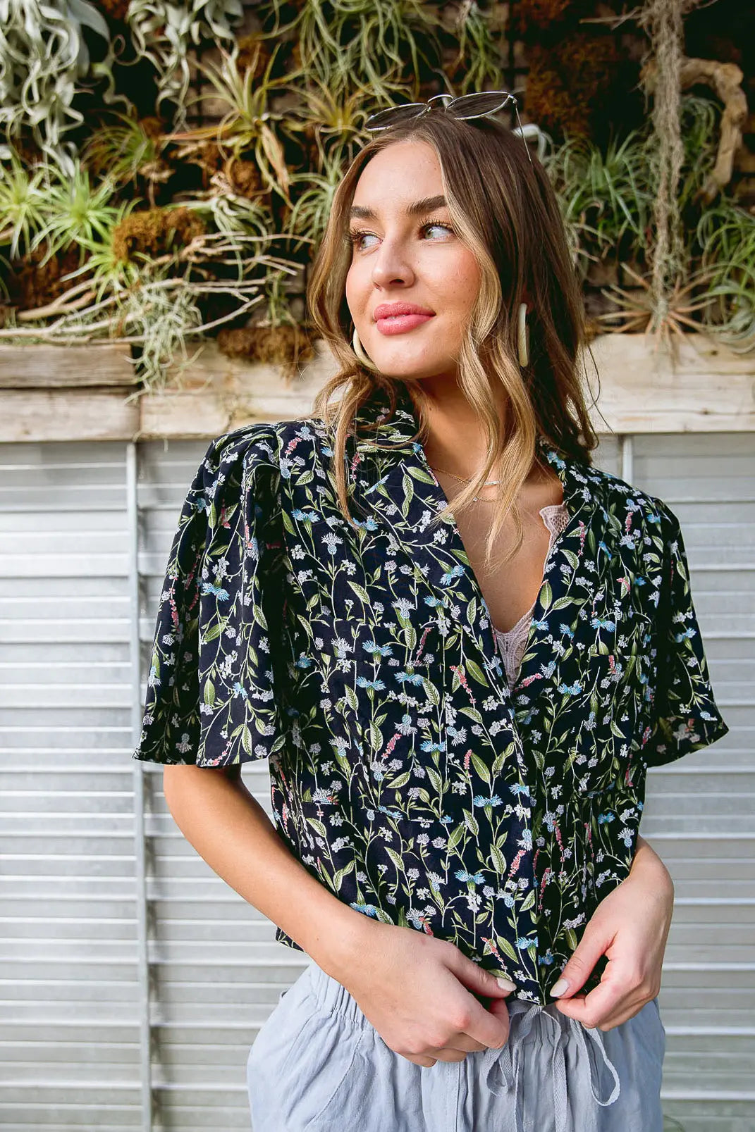 Premium Day Lily Top - Women's Floral Print Blouse for Casual & Summer Wear | Perfect for Outings, Dates, and Office Outfits