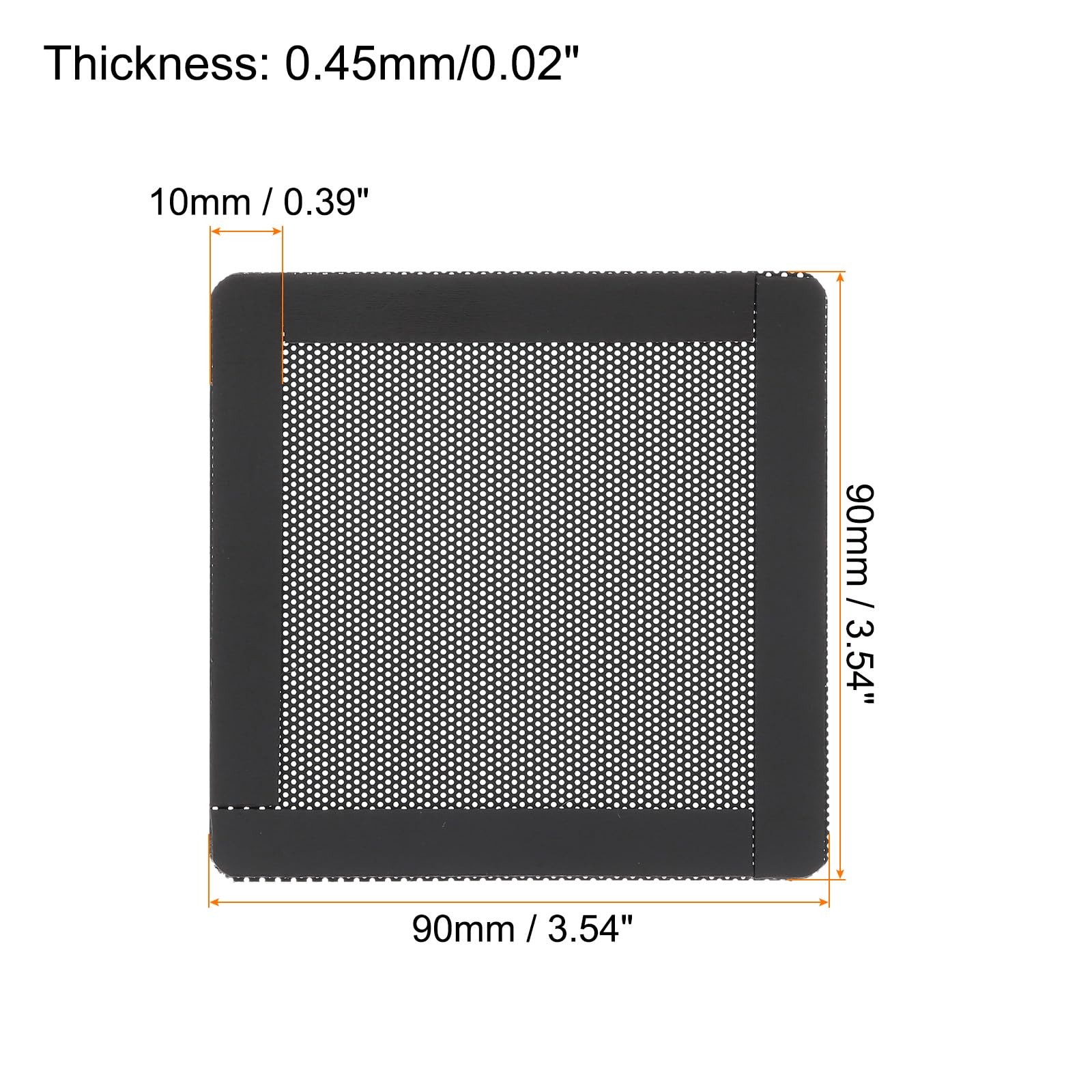 MECCANIXITY 3PCS 90x90mm Magnetic PC Dust Filter - Black PVC Computer Case Cooler Dustproof Mesh Cover for PC Chassis, Speakers & Gaming Rigs | Perfect for Dust Protection & Airflow Optimization in Home/Office Setups