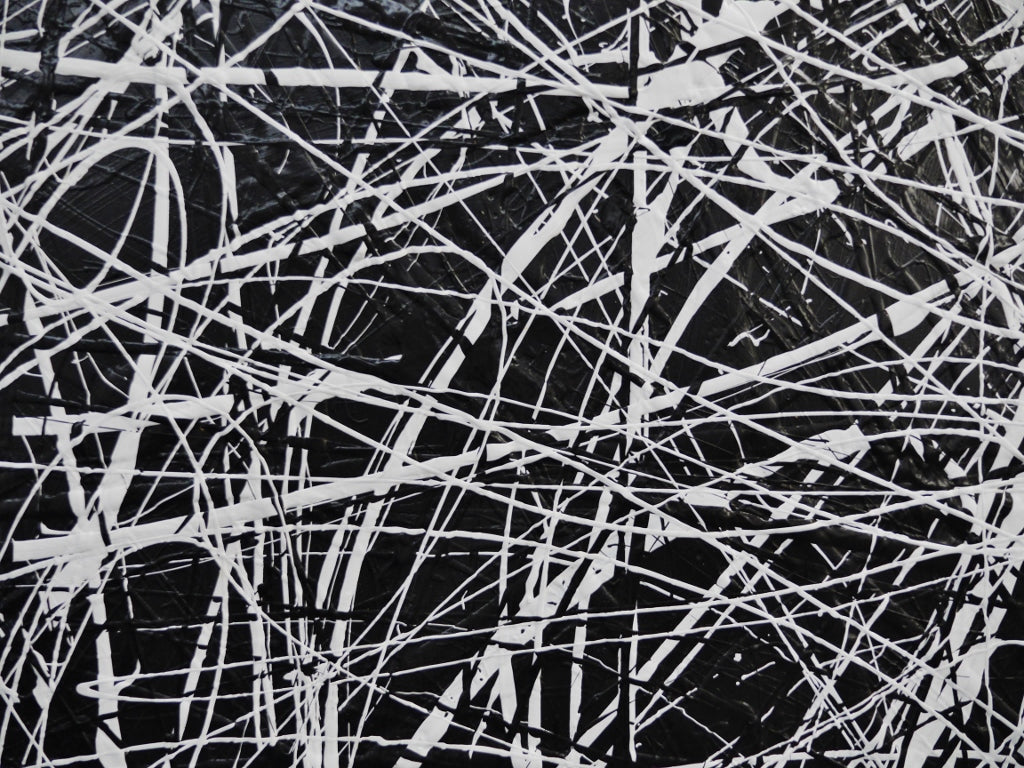150cm x 150cm Black and White Textured Abstract Canvas Art Painting - Modern Frozen Square Design for Living Room, Bedroom, Office Wall Decor
