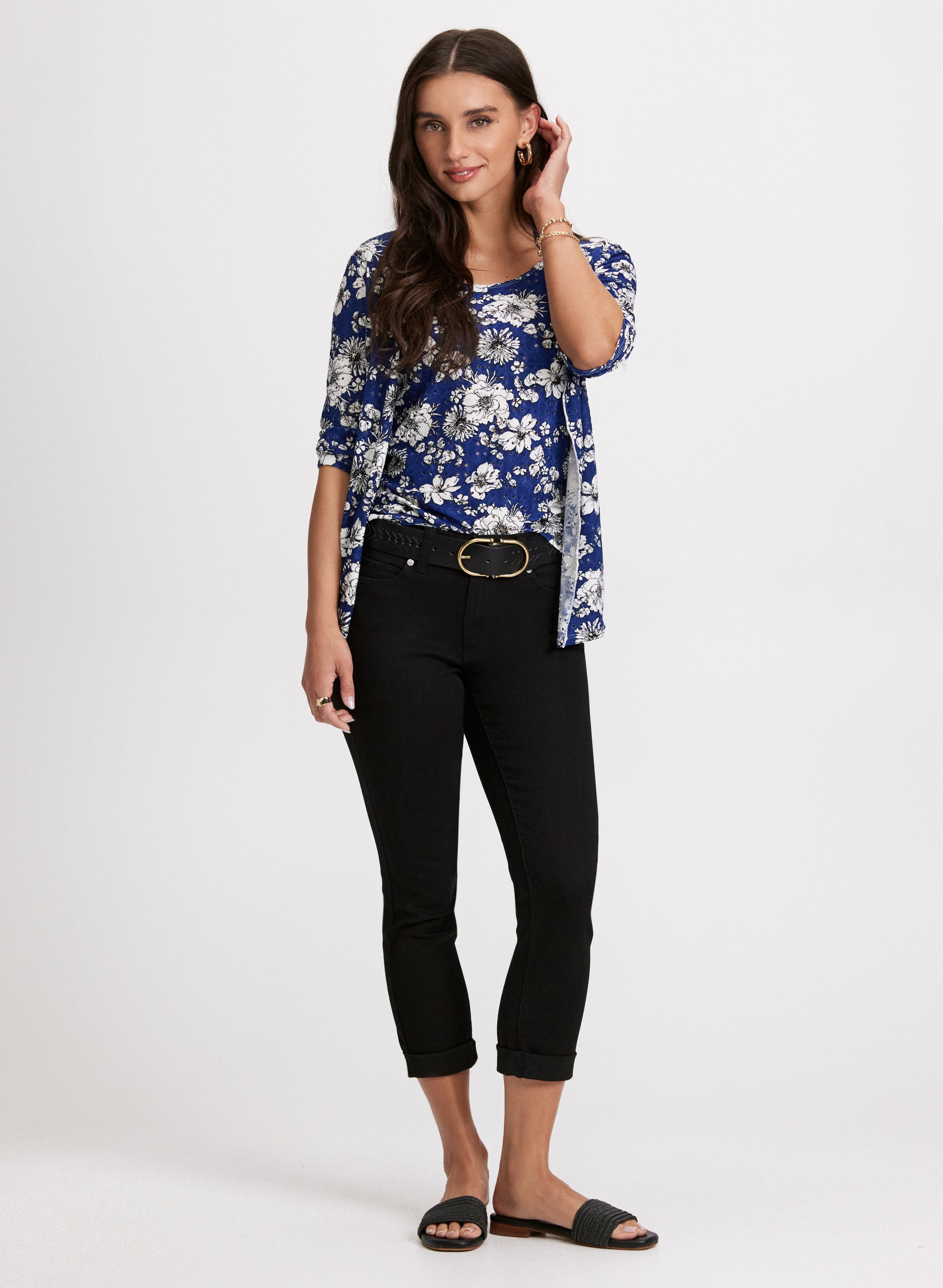 Women's High Waisted Fitted Denim Capris - Stretch Skinny Ankle Jeans for Casual Wear & Summer Outfits