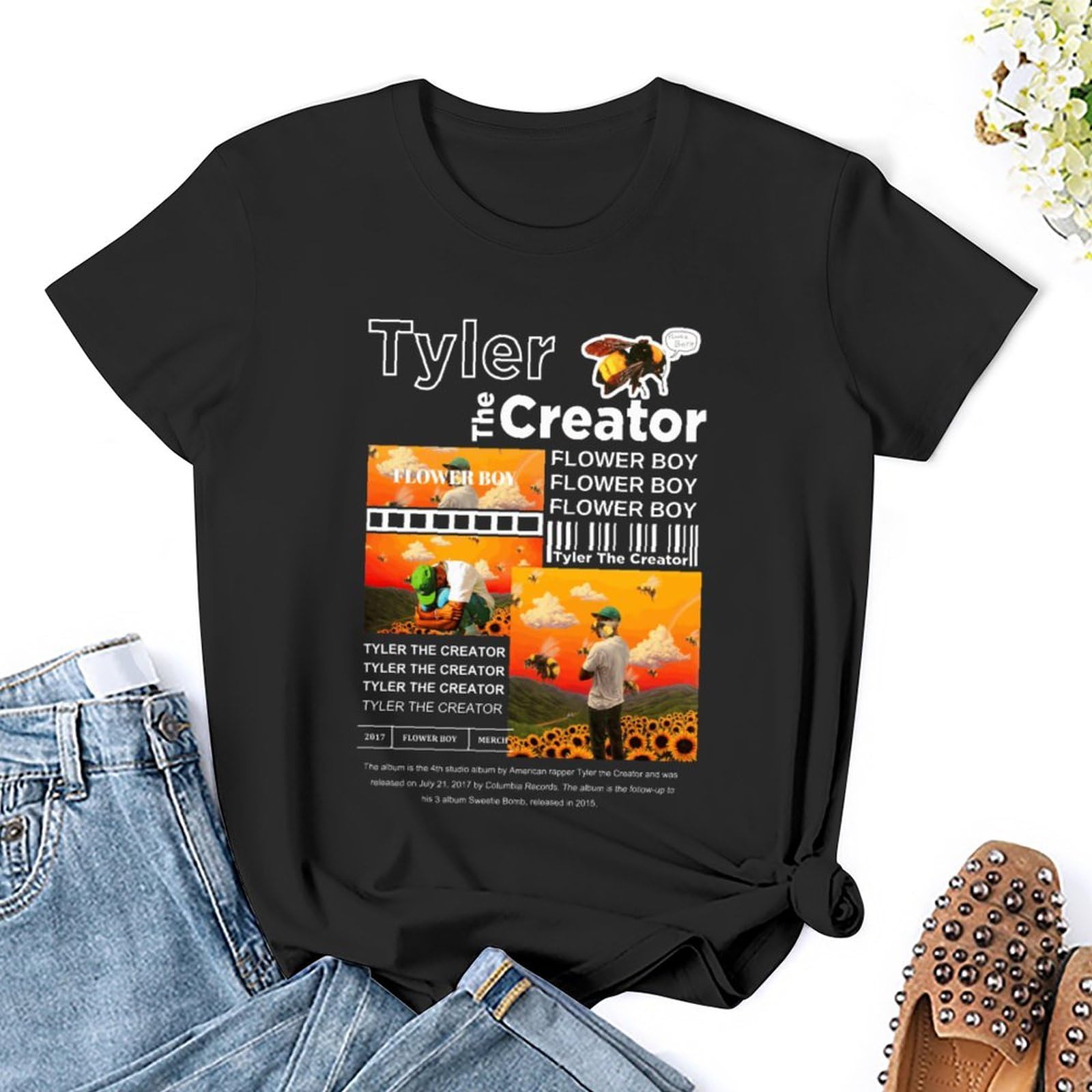 Trendy Rapper Graphic Tee for Women - Soft Cotton Crewneck Short Sleeve T-Shirt - Perfect for Concerts, Streetwear & Casual Outfits