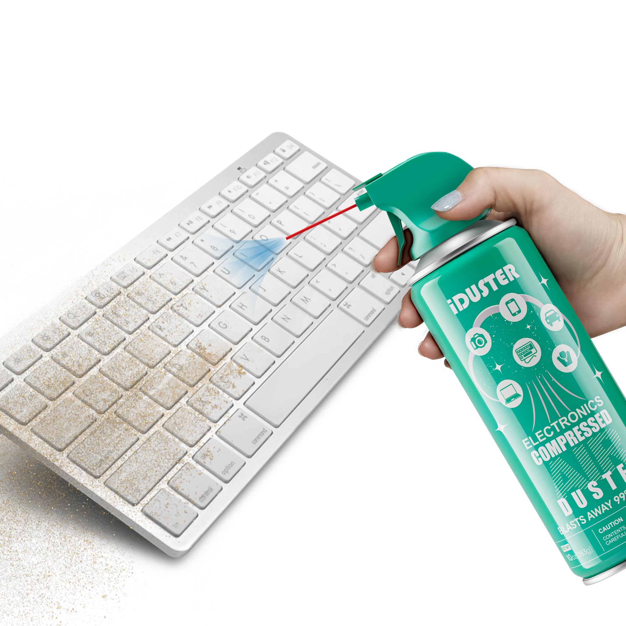 10oz Compressed Air Duster Can (2-Pack) - Powerful Canned Air for Electronics, Keyboards, LEGO & Computer Cleaning - Removes Dust from Hard-to-Reach Areas - Ideal for Office, Home & Workshop Use