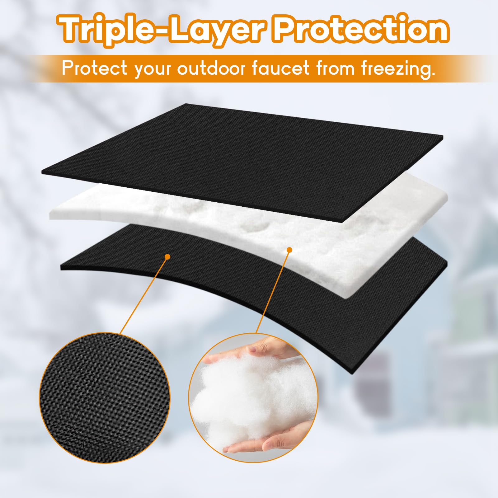 4 Pack Outdoor Faucet Covers - Winter Freeze Protection for Garden Spigots (8.8