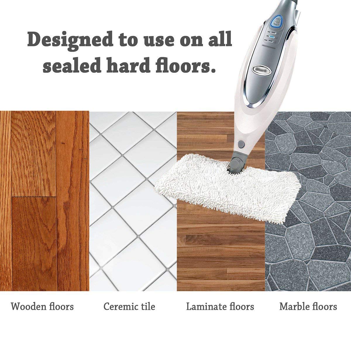 ConPus 3-Pack Microfiber Steam Mop Replacement Pads for Shark S3500 Series (S3501/S3601/S3550/S3901/S3801/SE450/S3801CO/S3601D) - Machine Washable, Super Absorbent Cleaning Pads for Floors, Tiles & Hardwood Surfaces