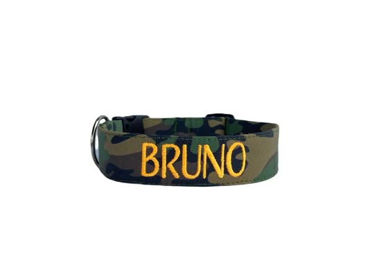 Duke & Fox® Custom Embroidered Camo Dog Collar - Personalized Pet Collar for Small Medium Large Dogs - Perfect for Training, Walks & Outdoor Adventures