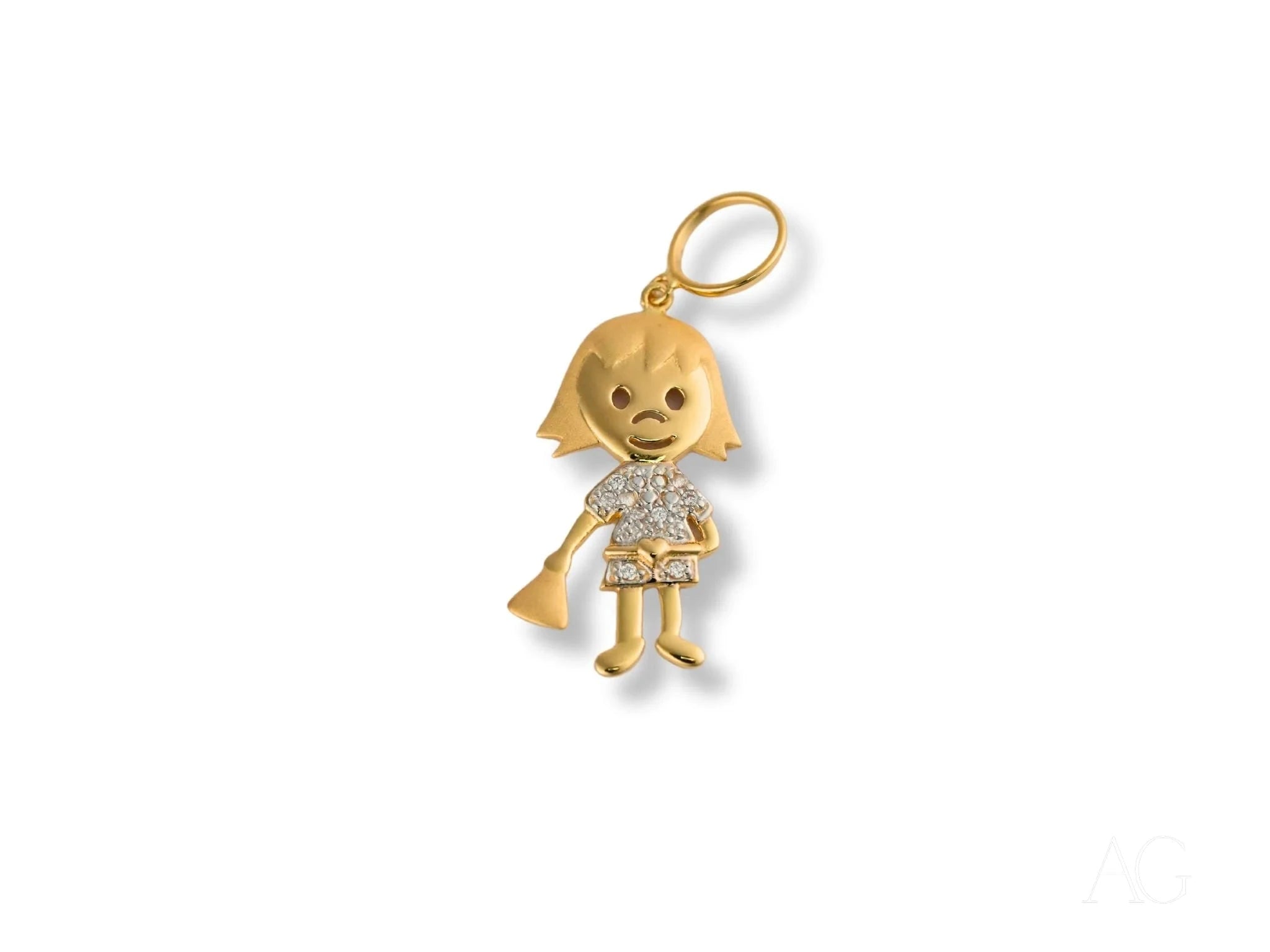 18k Gold Doll Pendant Necklace - Elegant Golden Doll Charm for Women - Perfect Gift for Birthday, Anniversary & Valentine's Day - Ideal for Parties, Date Nights & Special Occasions