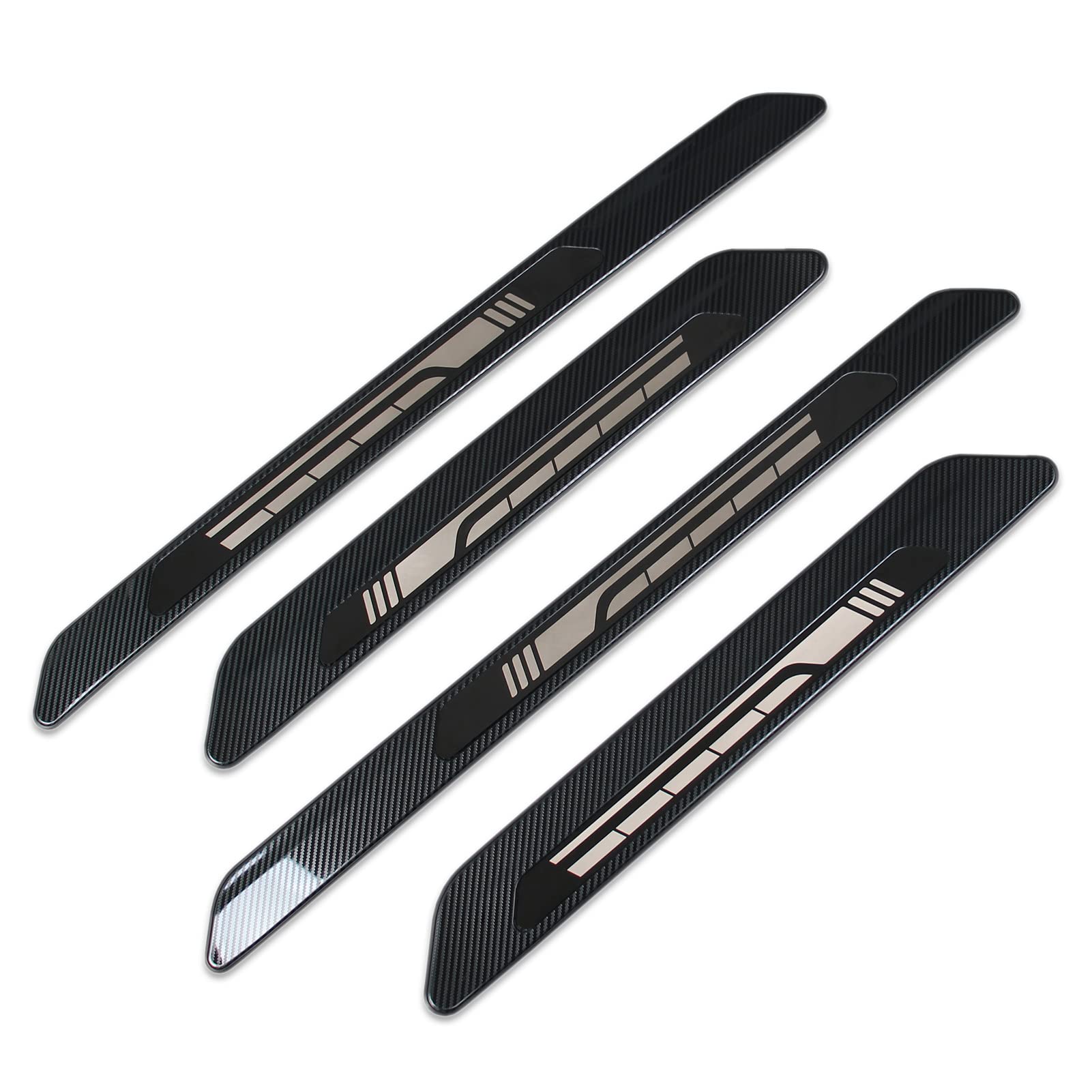 Beautost Stainless Steel Outside Door Sill Scuff Plate Guard Cover Trim for Toyota Sienna 2021-2025 - Carbon Fiber Black | Durable Protection & Stylish Upgrade for Car Exterior