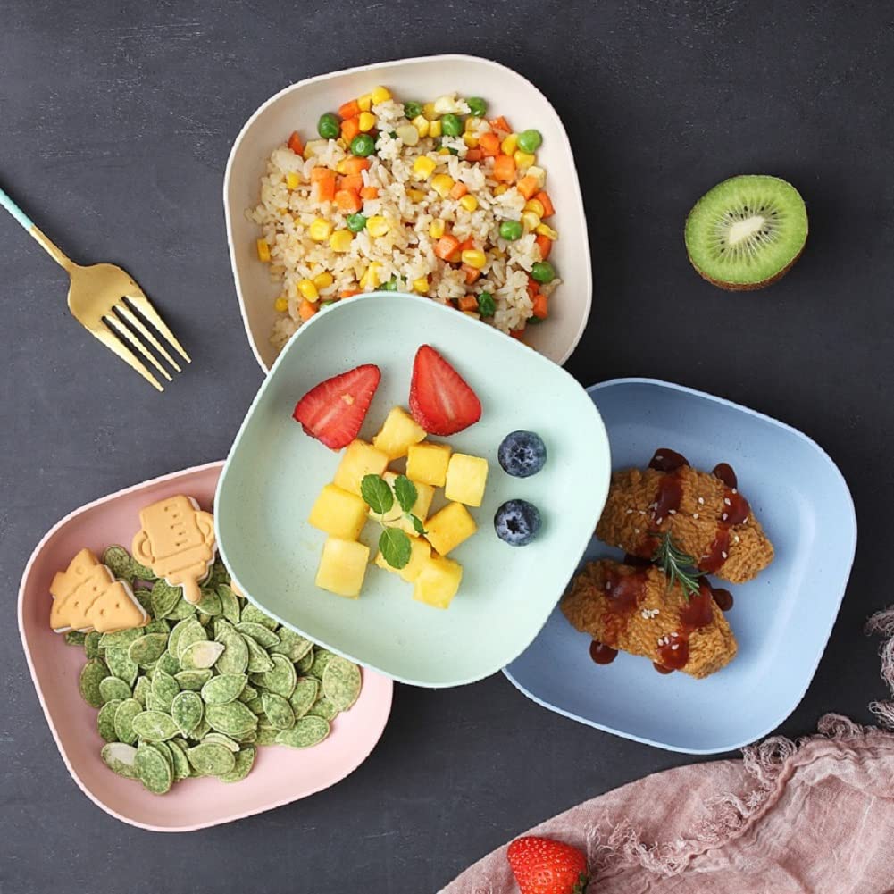 Eco-Friendly Wheat Straw Dinner Plate Set - 6-Piece Unbreakable, Lightweight Plates | Dishwasher & Microwave Safe | Reusable Dinnerware for Everyday Meals, Picnics, Camping & Outdoor Dining