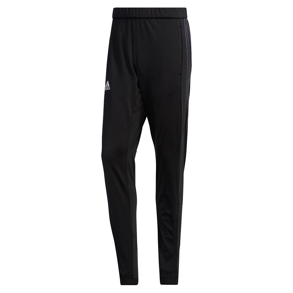 Men's Black 3 Stripes Knit Tennis Pants - Comfortable & Stylish Workout & Casual Wear for Gym, Running & Lounge