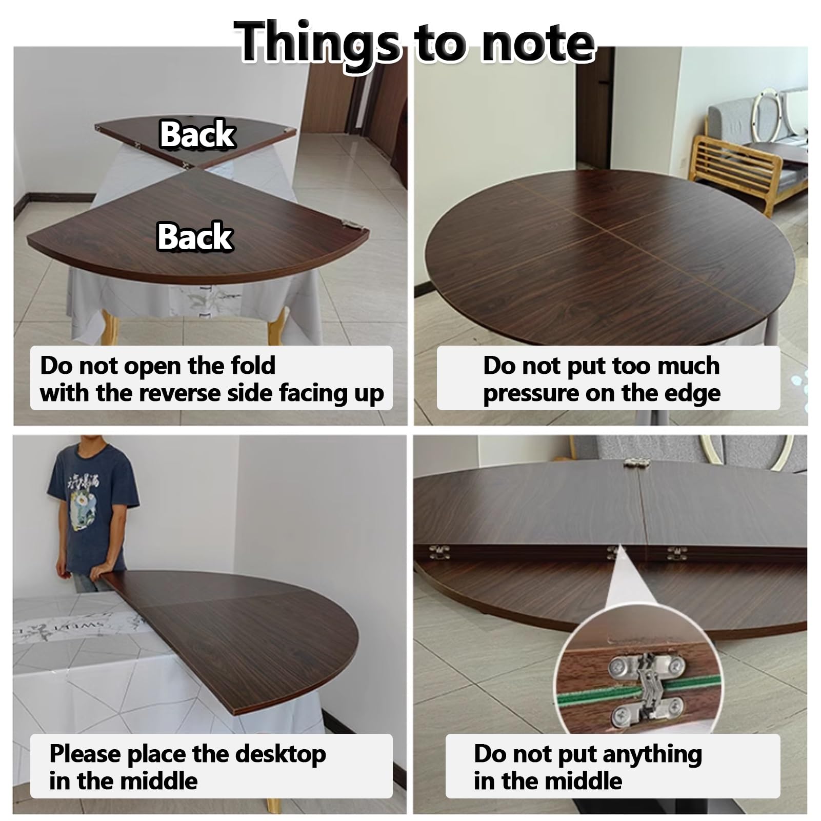 120cm-240cm Large Round Foldable Wooden Table Top Only - Replaceable Folding Circle Table Top Without Legs, Easy Storage & Portability - Perfect for Dining, Events, and Outdoor Gatherings