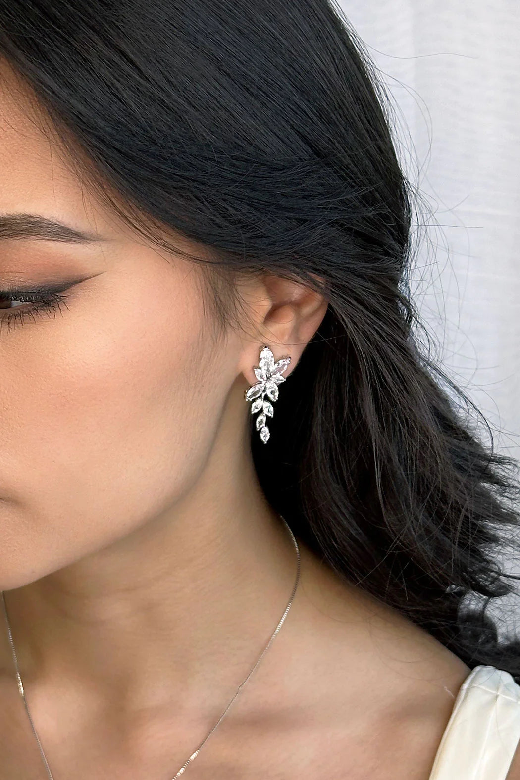 Bloom Marquise Crystal Cluster Drop Bridal Earrings – Elegant Wedding Jewelry for Brides, Bridesmaids & Formal Occasions
