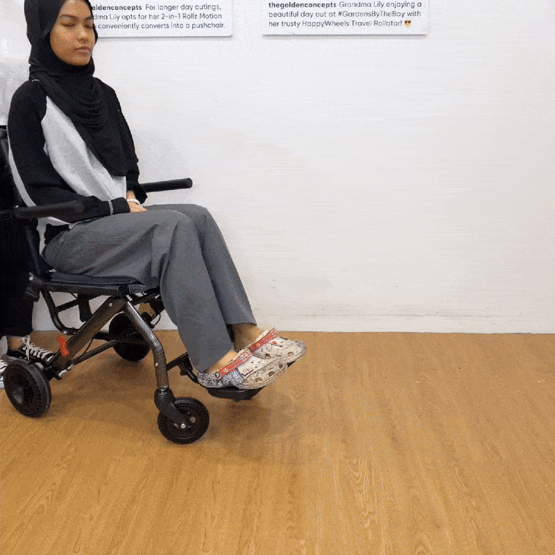 HappyWheels Lightweight Foldable Travel Chair with Wheels - Portable Rolling Stool for Outdoor Camping, Beach, Picnics & Airport Waiting