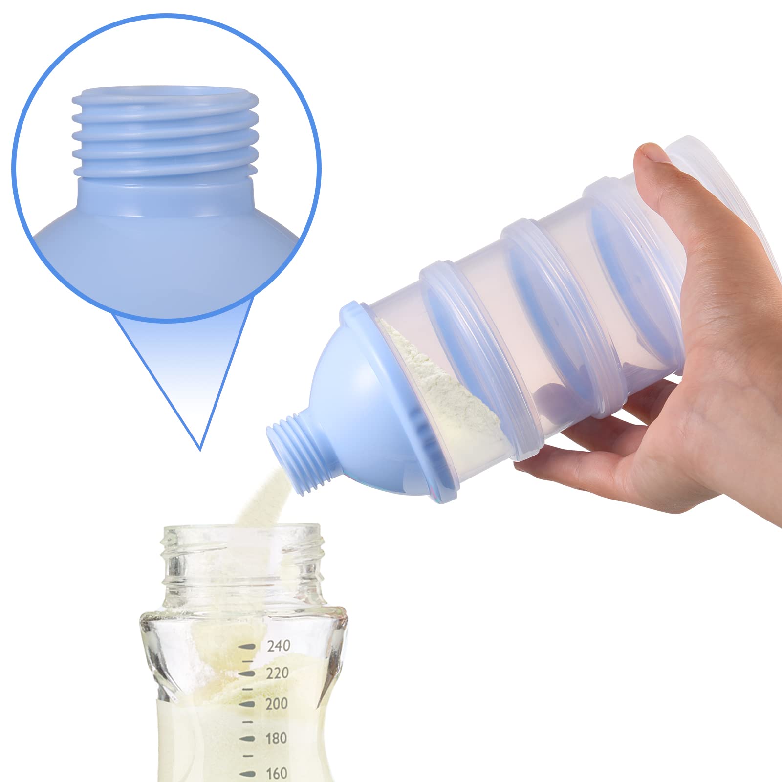 Premium BPA-Free Milk Powder Dispenser Container - Portable Formula Powder Storage Box for Baby Food, Travel & Outdoor Activities - Ideal for Camping, Hiking & On-the-Go Parenting (Blue)