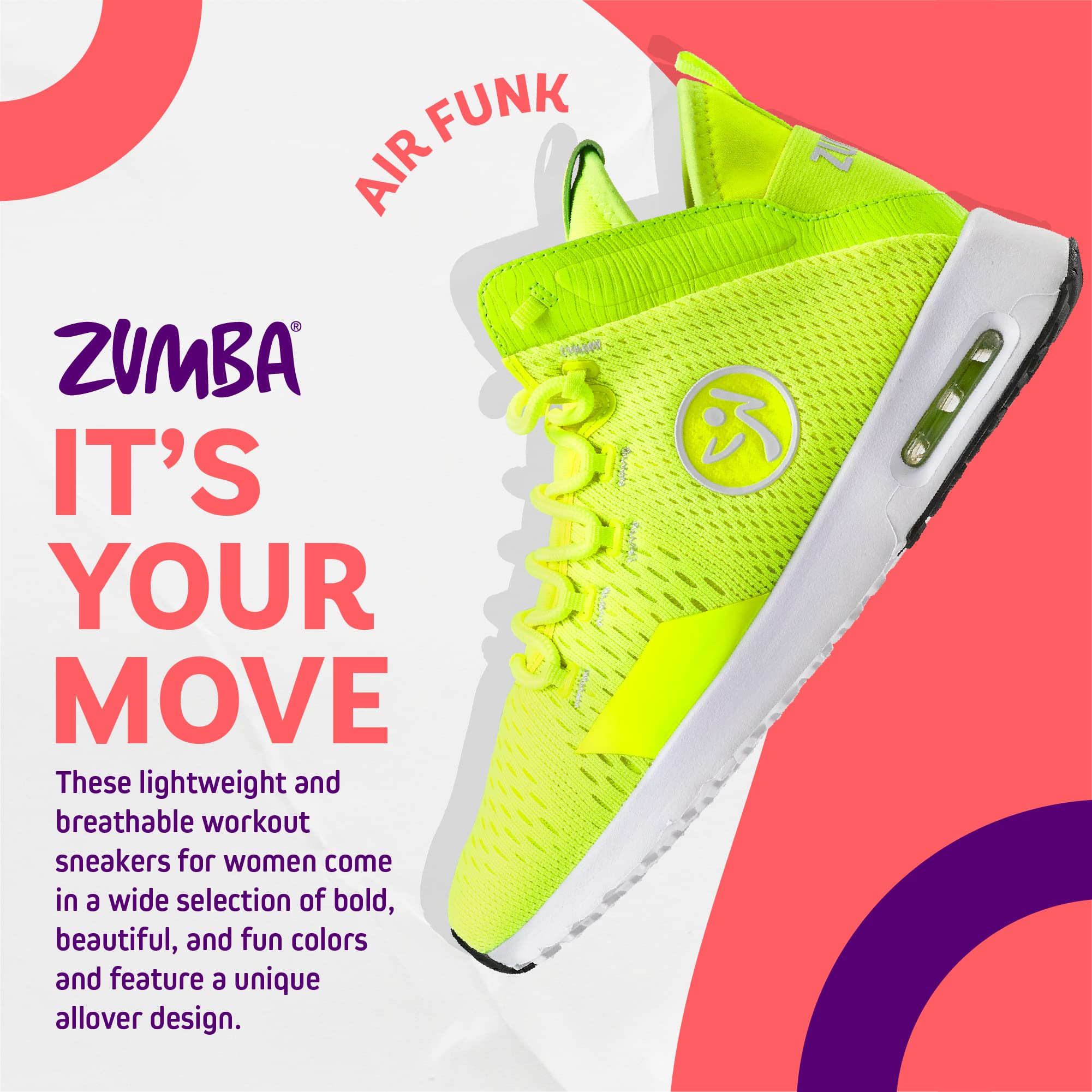 Zumba Women's Air Classic Remix Sneakers - Lightweight Dance Shoes for Zumba Fitness, Latin Dance & Workouts - Perfect for Dance Classes, Gym & Casual Wear