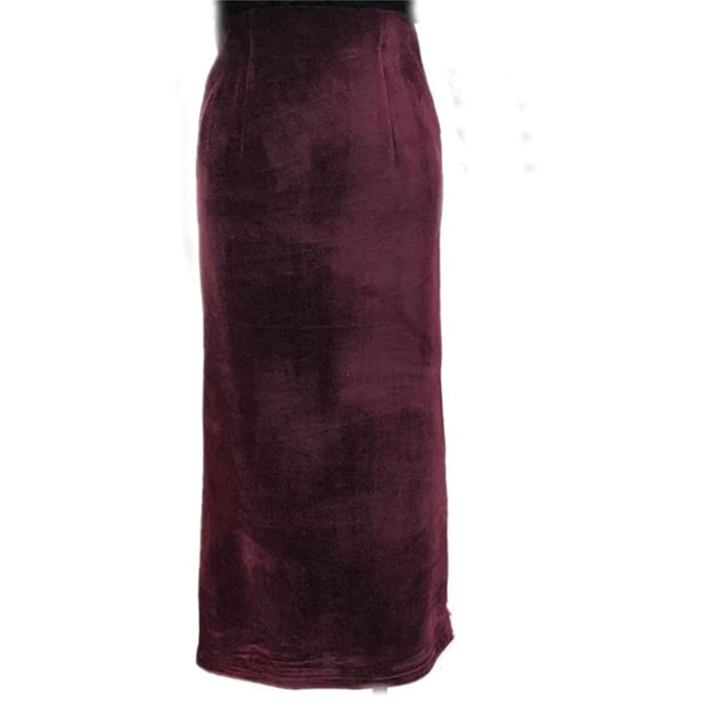 Stylish High Waist Long Pencil Skirt for Women - Autumn Winter Goose Down Hip Skirt Plus Size 5XL (Wine Red) - Perfect for Office, Party & Casual Wear
