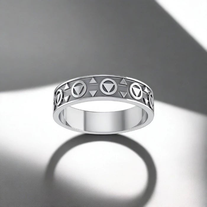 Triangle of Serenity Sterling Silver Band JR163 - Elegant Minimalist Ring for Women, Perfect for Everyday Wear, Gift Giving & Special Occasions