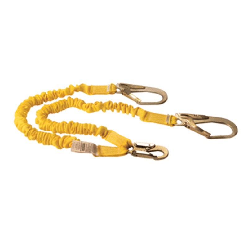 Gemtor Decelerator II Stretch Lanyard - Adjustable Safety Lanyard for Construction, Roofing & Fall Protection - Durable Shock Absorbing Work Lanyard for Climbing & Industrial Use