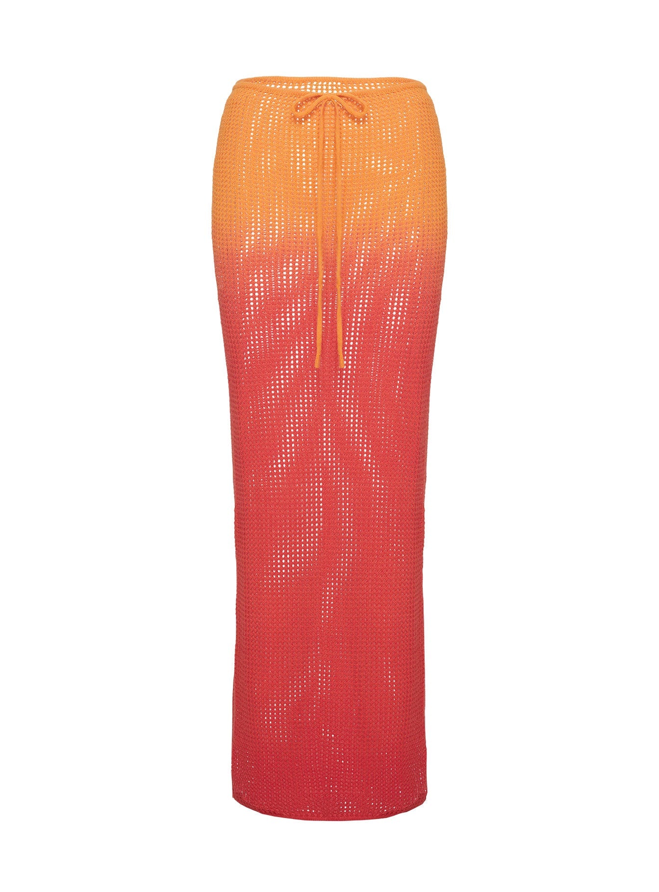 Auralia Knit Maxi Skirt for Women - Soft Stretchy Orange Long Skirt with High Waist, Perfect for Summer, Beach, Vacations & Boho Style Outfits