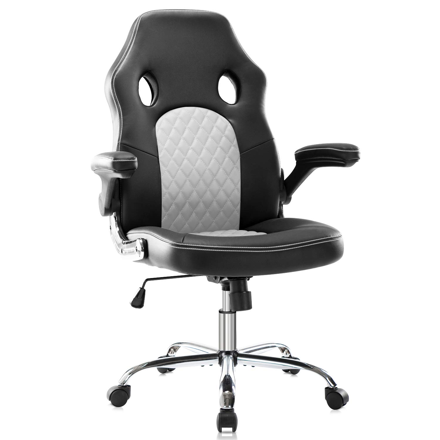 Ergonomic Gaming Chair - High Back PU Leather Office Chair with Adjustable Lumbar Support & Armrests - Swivel Computer Desk Chair for Home, Gaming Setup & Workstation
