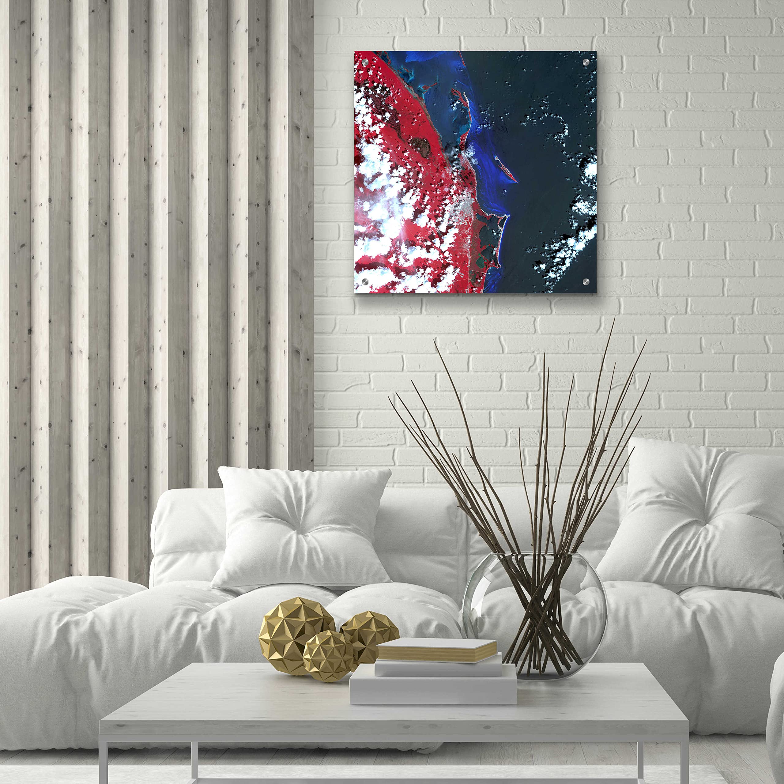 Epic Art 'Earth as Art: Cancun' Acrylic Glass Wall Decor - 24x24 Inches Modern Home & Office Artwork - Perfect for Living Room, Bedroom, or Office Wall Decoration