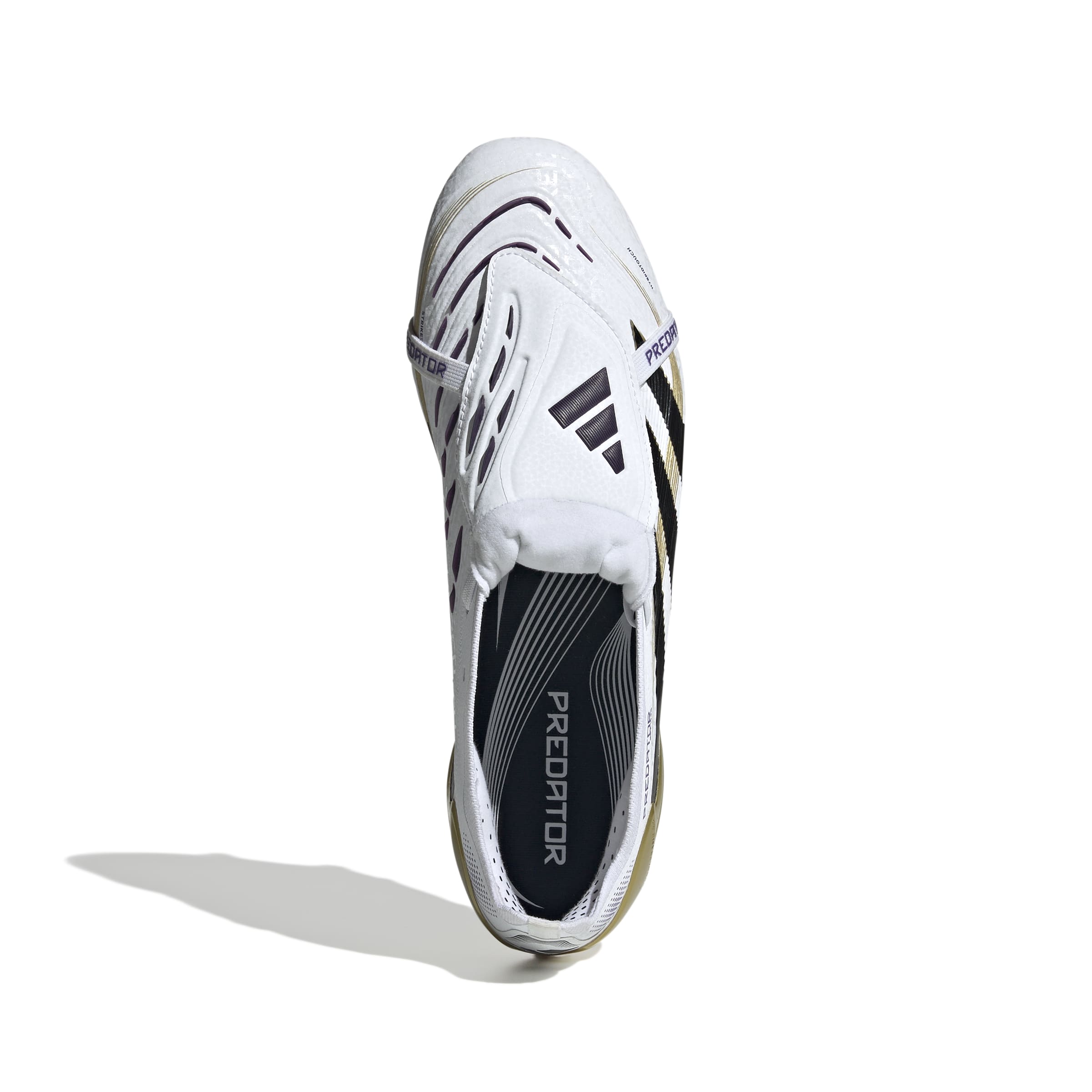 Adidas Predator Elite FG Soccer Cleats - White/Core Black/Gold Metallic - Fold Over Tongue Design for Enhanced Fit - Perfect for Competitive Matches & Training Sessions