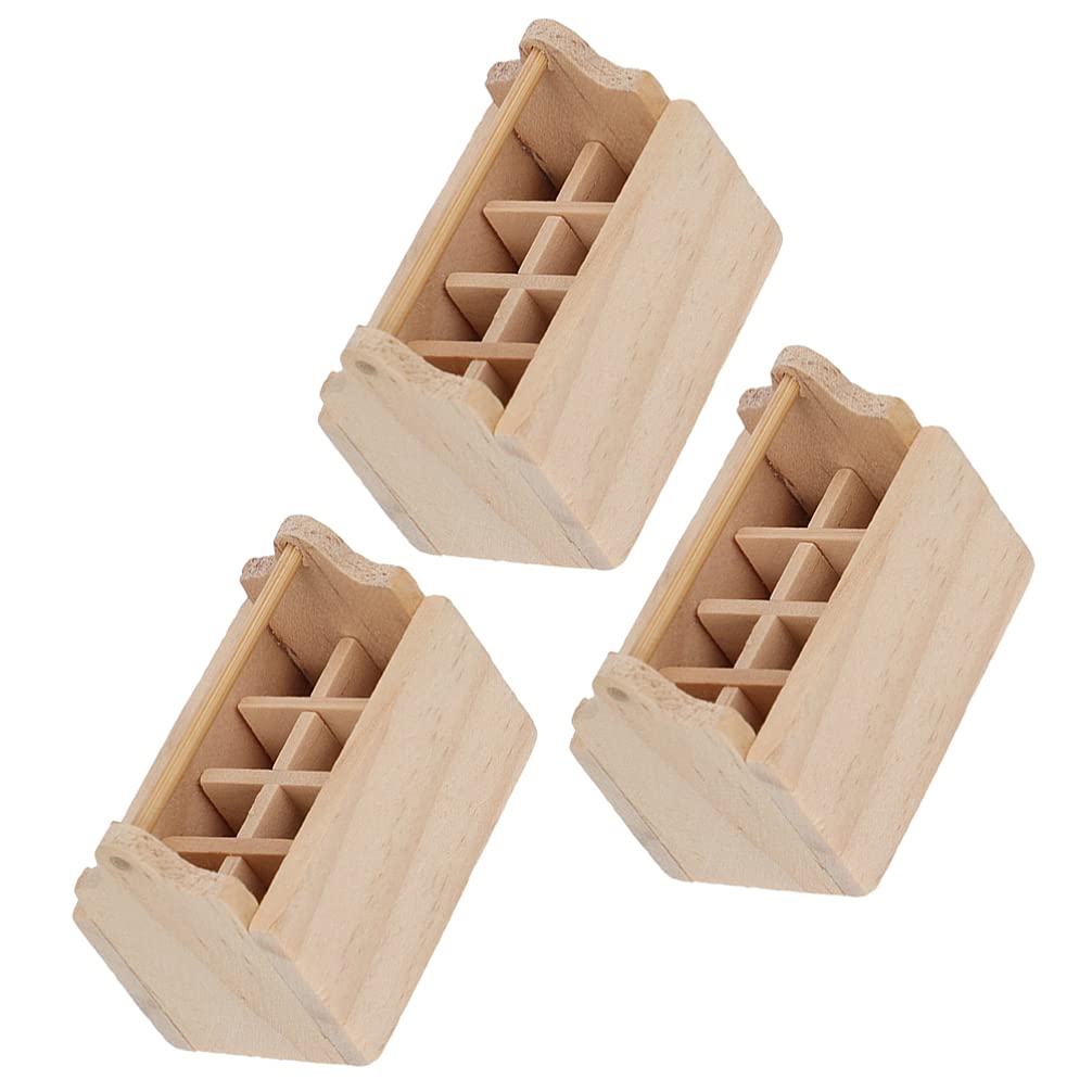 VALICLUD 3-Piece Miniature Wooden Toolbox Set - Dollhouse Accessories, Fairy Garden Tools, DIY Craft Supplies for Model Making & Home Decoration - Perfect for Miniature Scenes, DIY Projects, and Creative Play