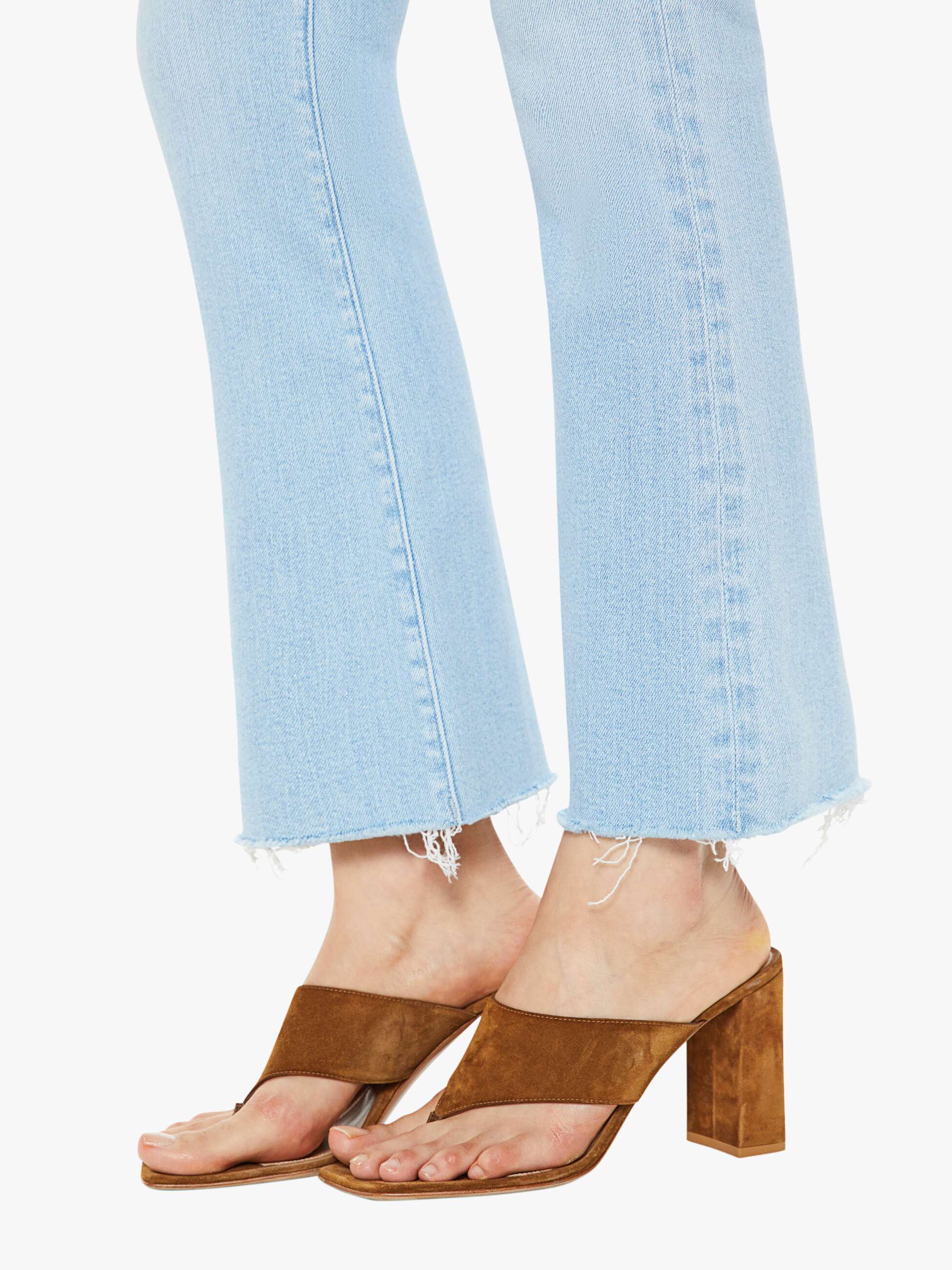 Mother Hustler Ankle Fray Distressed Denim Jeans for Women - Trendy Ripped Ankle Jeans for Casual Outfits & Streetwear
