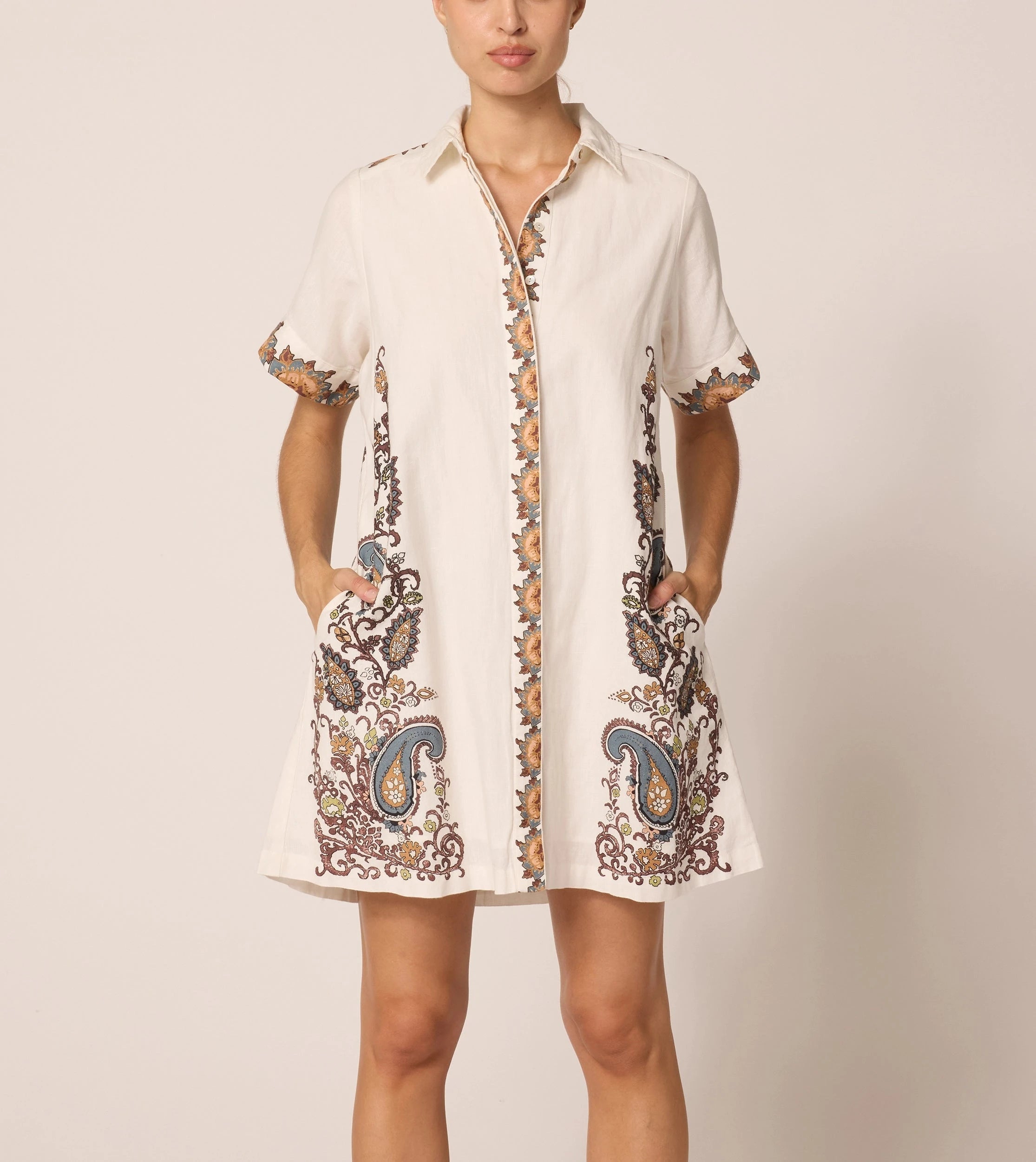 Anahita Mini Dress | Veneto Paisley Print Floral Summer Dress for Women - Perfect for Beach Vacations, Date Nights & Casual Outings