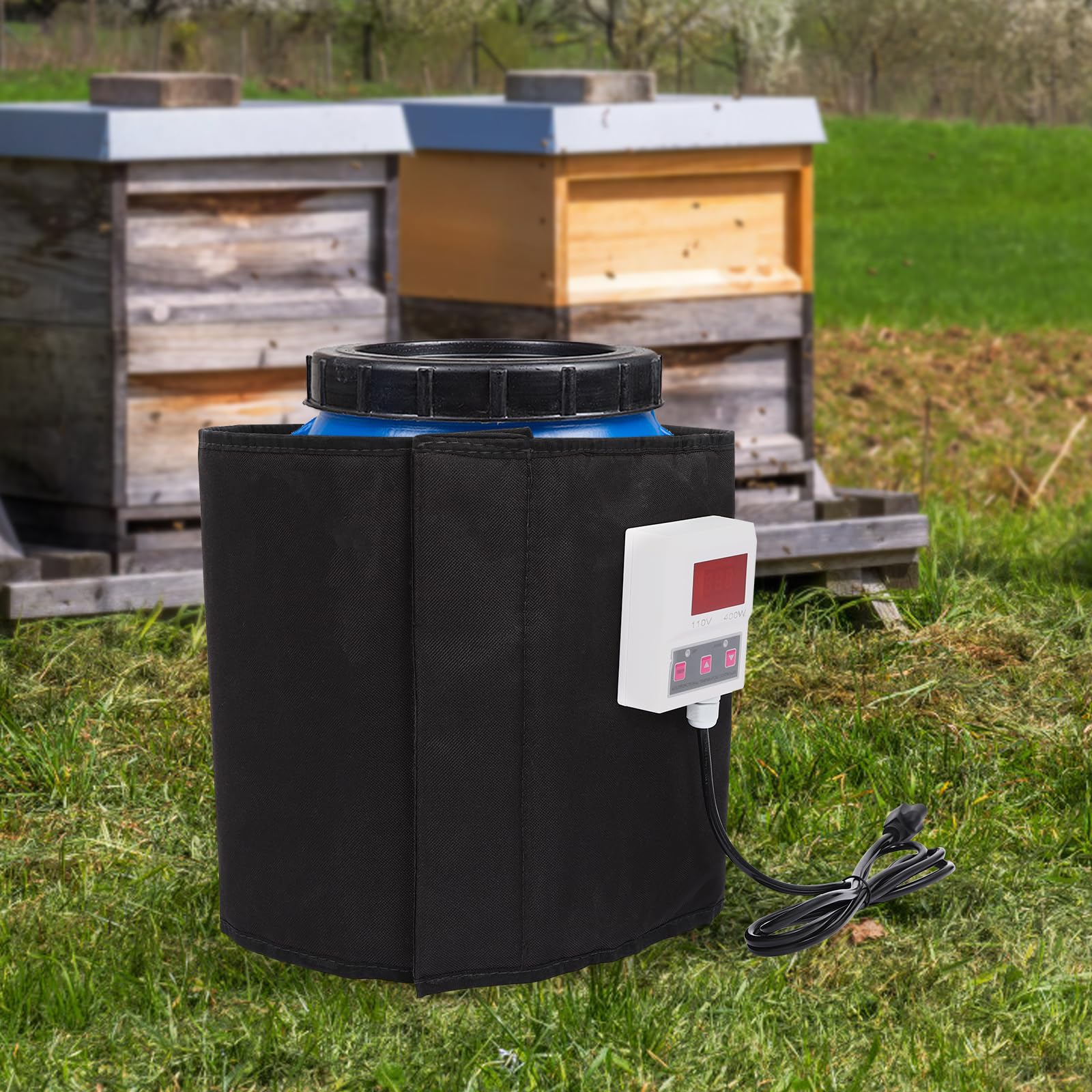 5 Gallon Honey Bucket Heater 110V 400W - Electric Honey Pail Warmer with LED Indicator & Digital Display - Beekeeping Supplies for Honey Producers - Perfect for Winter Storage & Crystallized Honey Liquefaction