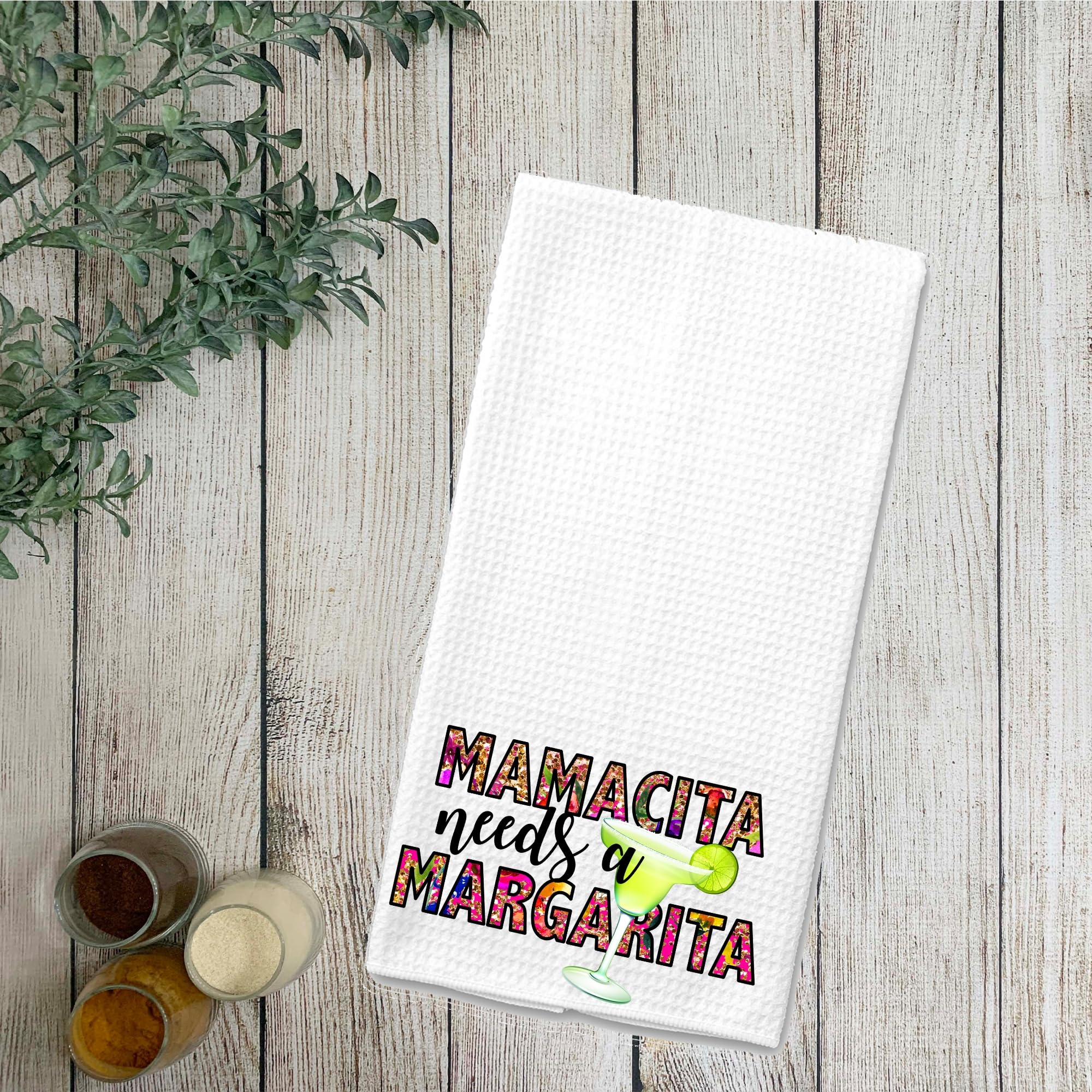 Funny Mamacita Needs a Margarita Kitchen Towel - Absorbent Microfiber Bar & Tea Towel Set - Perfect for Cocktail Parties, Mexican Themed Decor & Housewarming Gifts