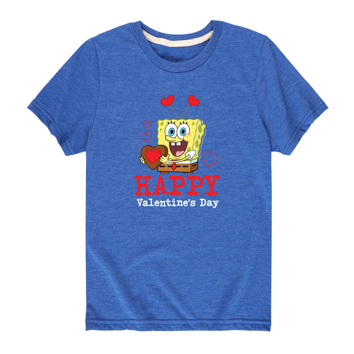 Spongebob Squarepants Valentine's Day Graphic T-Shirt for Toddler & Youth - Soft Short Sleeve Cotton Tee - Cute Cartoon Character Apparel for Kids Birthday, Holiday Gifts & Casual Wear