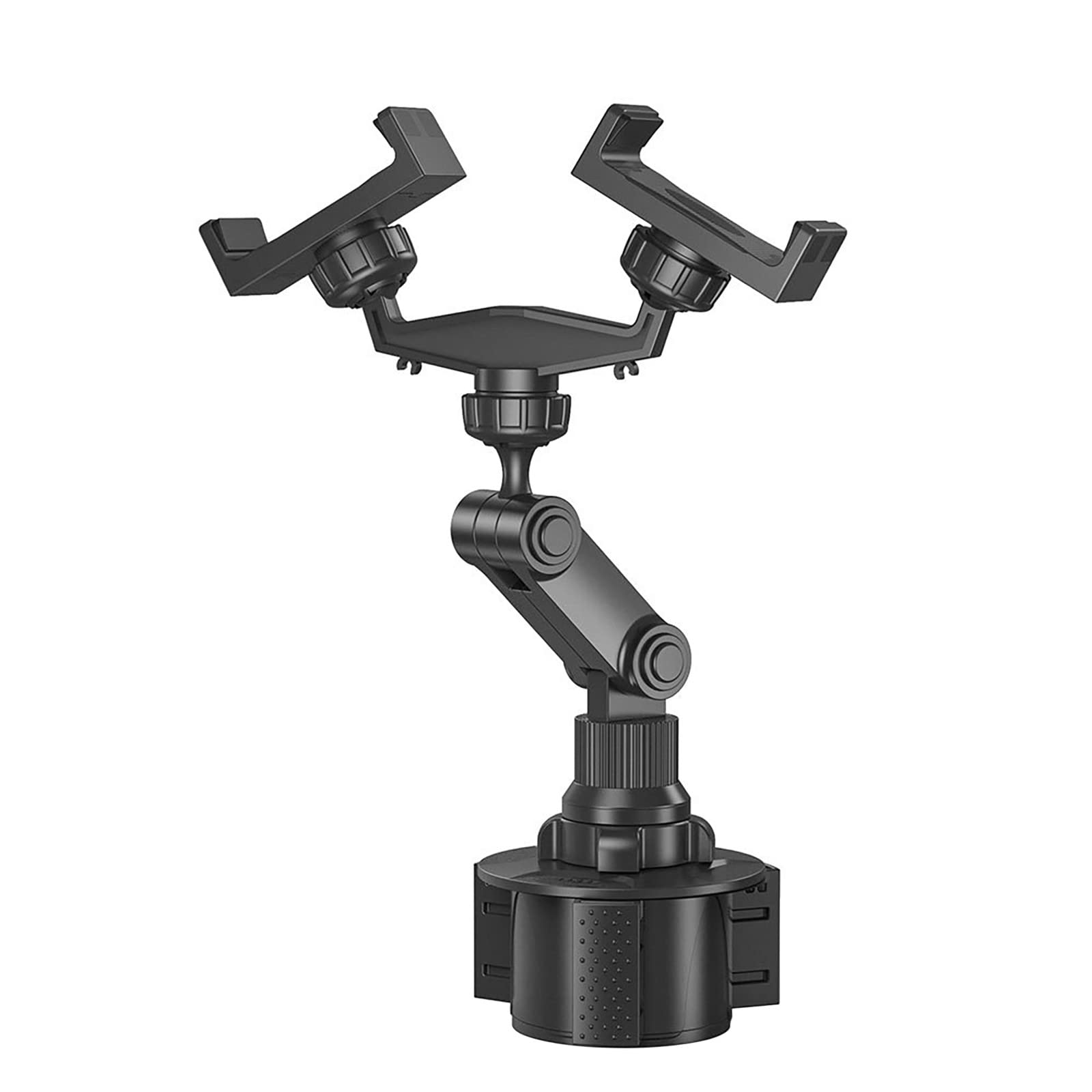 360° Adjustable Dual-Arm Car Phone Holder - Universal Cup Mount for 3-7 Inch Smartphones (Black) - Perfect for Hands-Free Navigation, Calls & Streaming While Driving