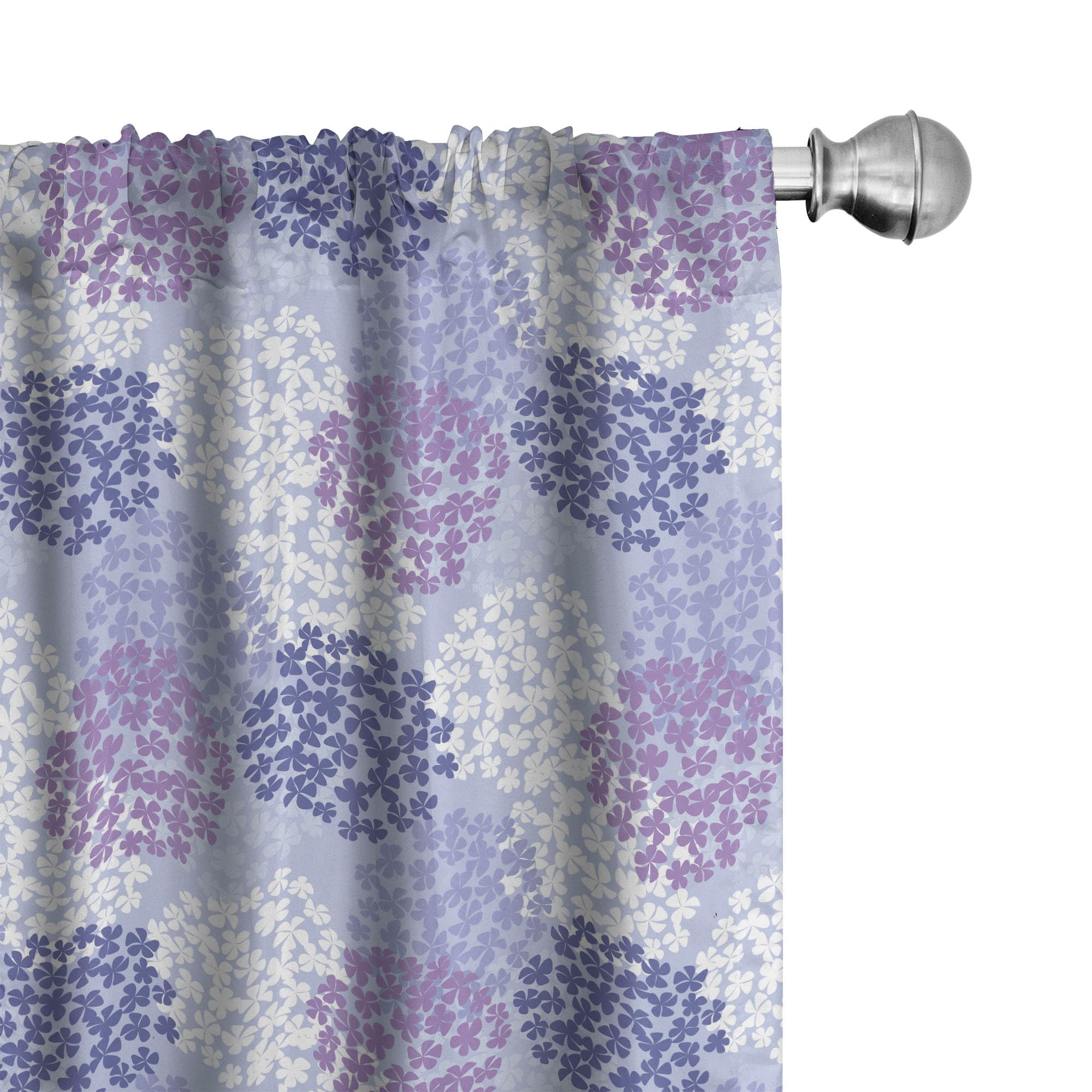 Ambesonne Floral Window Curtains - Hydrangea Flower Design Lightweight 2-Panel Set with Rod Pocket, 28