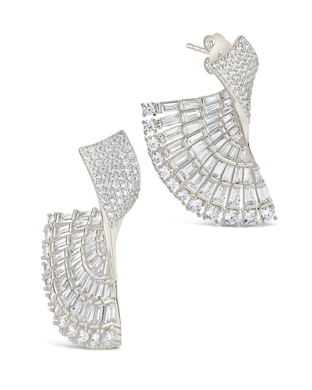 Hartford CZ Fan Drop Stud Earrings - Sparkling Cubic Zirconia Dangle Earrings for Women, Perfect for Parties, Weddings & Everyday Wear