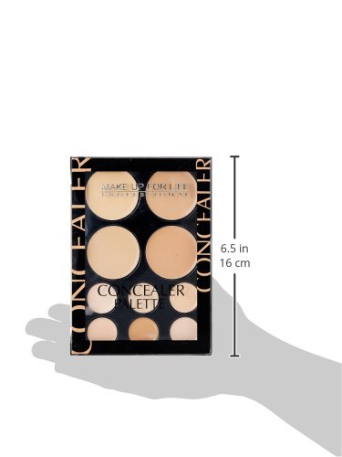 Professional 10 Color Concealer Palette - Make Up for Life - 19g - Brown - Perfect for Contouring, Highlighting & Dark Circle Coverage