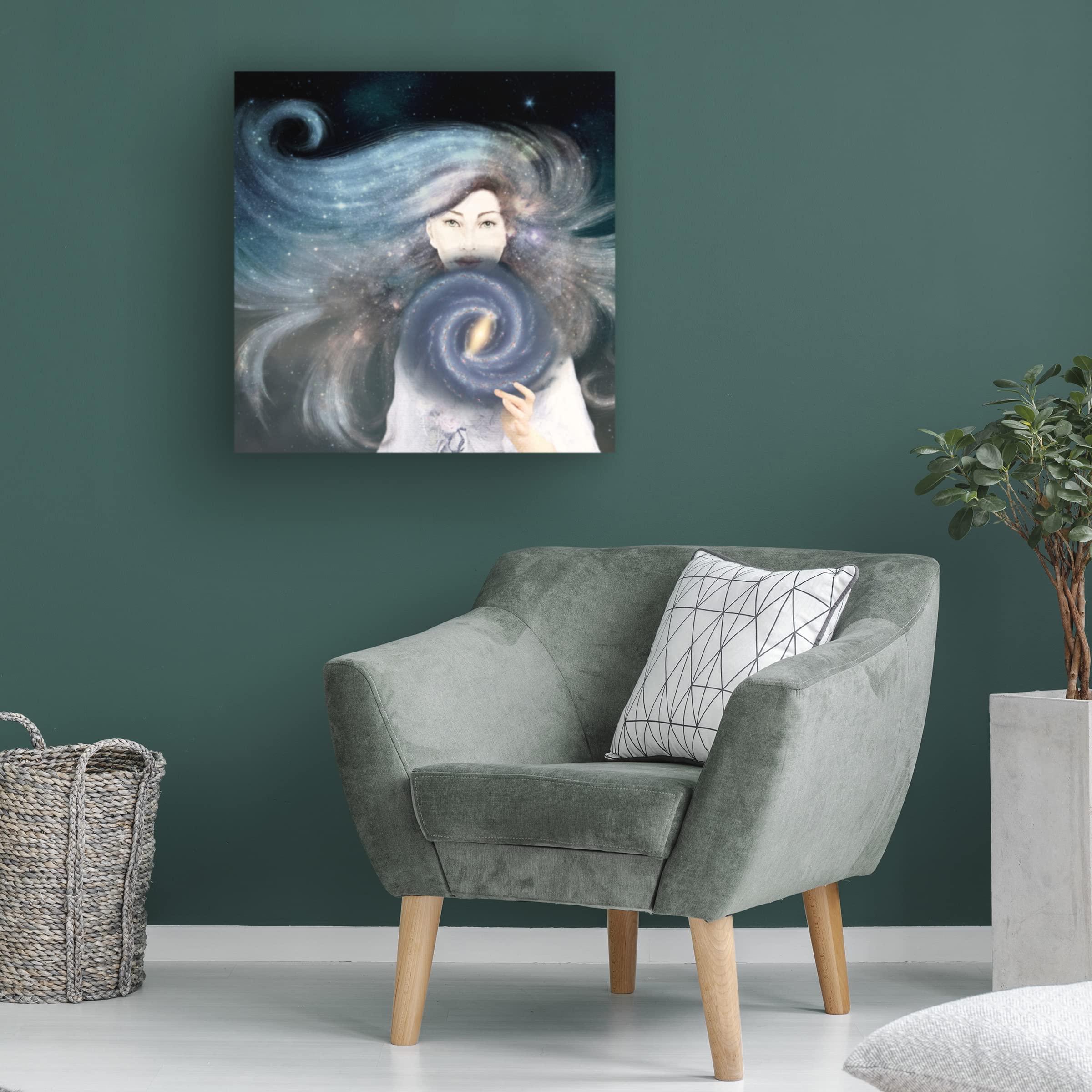 Paula Belle Flores 'My Secret Universe' Canvas Wall Art - Handmade Modern Abstract Painting for Living Room, Bedroom & Office Decor