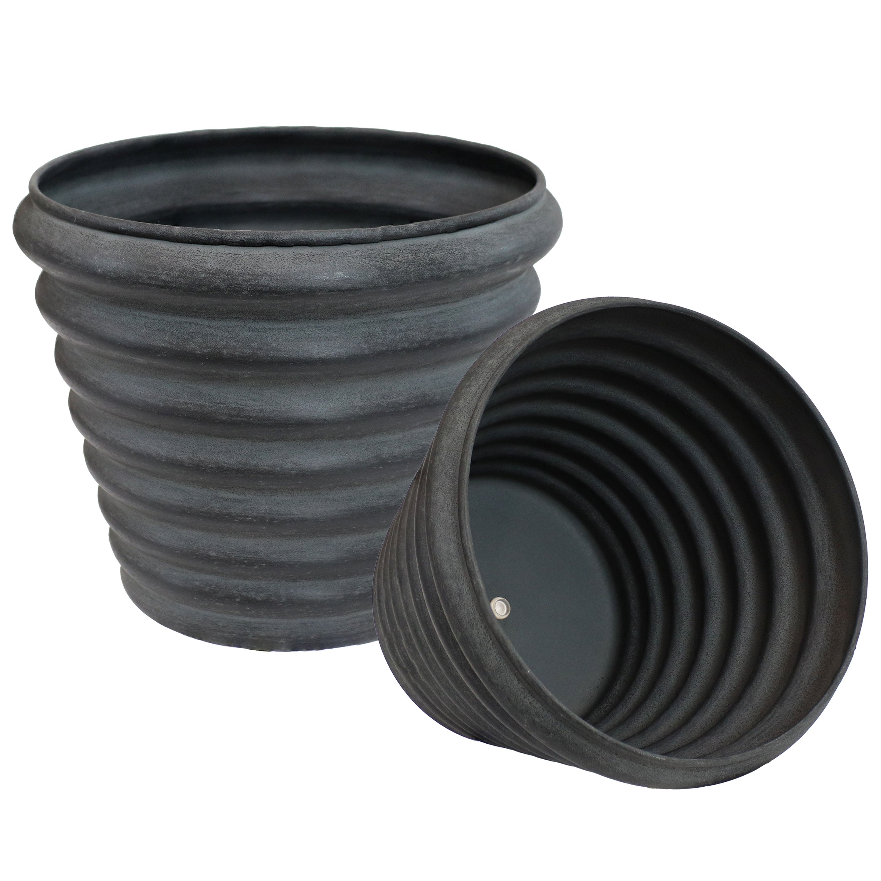 Sunnydaze Molly 12.5 Inch Metal Outdoor Planters - Rust-Resistant Garden Pots for Patio, Deck & Balcony Decor - Perfect for Flowers, Succulents & Herbs