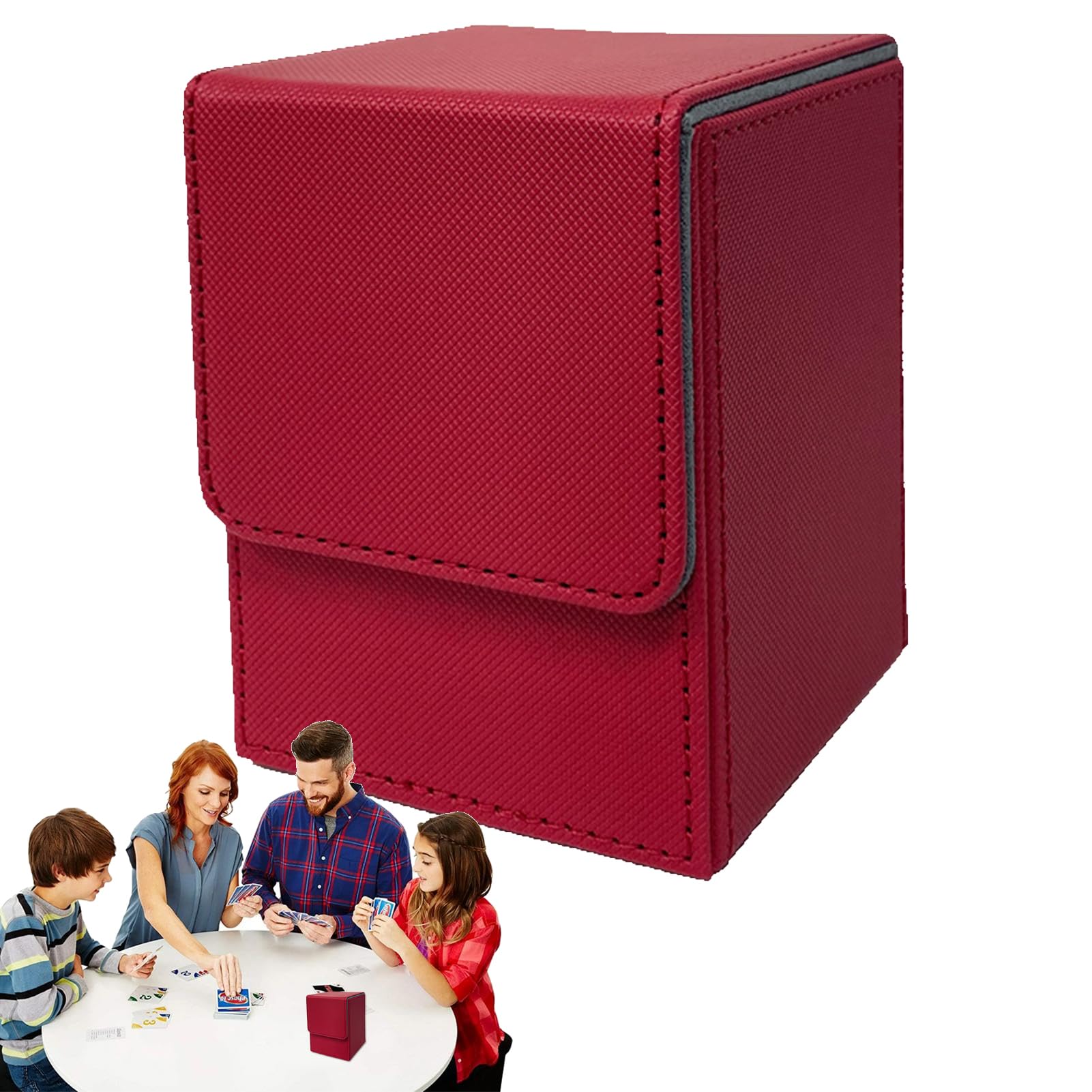 Premium PU Leather Magnetic Card Game Box Case - Secure Storage & Quick Organization for Trading Cards, MTG, Pokemon, Yu-Gi-Oh - Perfect for Travel, Home & Game Nights