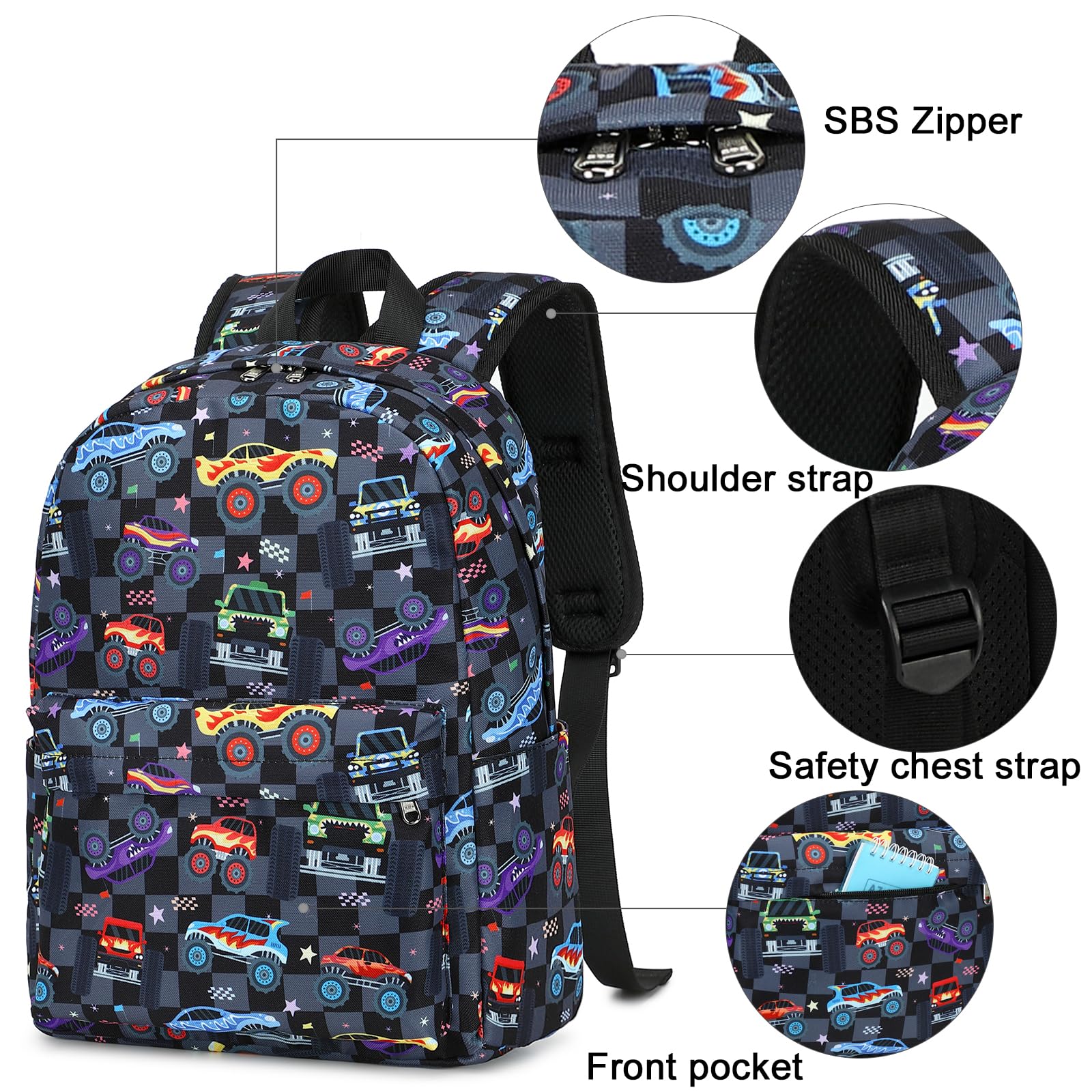 Bluboon Kids Backpack for Preschool & Kindergarten - Lightweight School Book Bag with Lunch Box for Boys & Girls - Perfect for Elementary Students, Daycare, Travel & Outdoor Activities