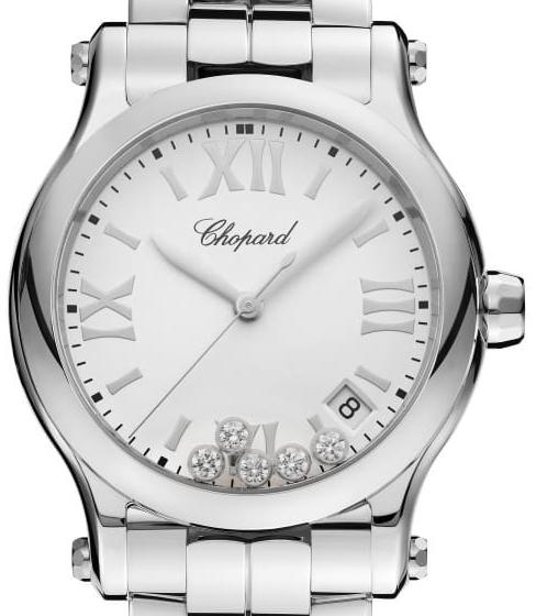 Chopard Happy Sport Ladies Watch - Stainless Steel & Diamond Accent - Elegant Women's Timepiece for Work, Parties & Special Occasions
