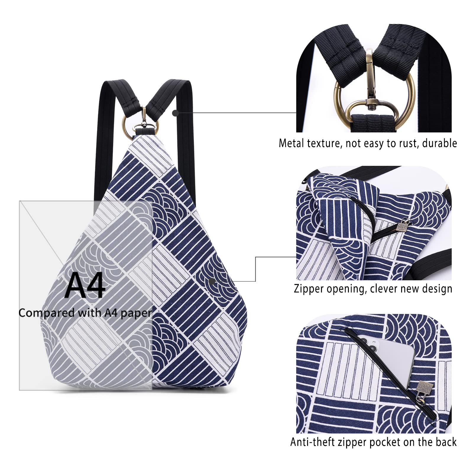 Black Butterfly Premium Women's Backpack - Bohemian Style Fashion Casual Daypack, Small Purse Backpack (28-Blue) | Perfect for Travel, Work & College Campus Use