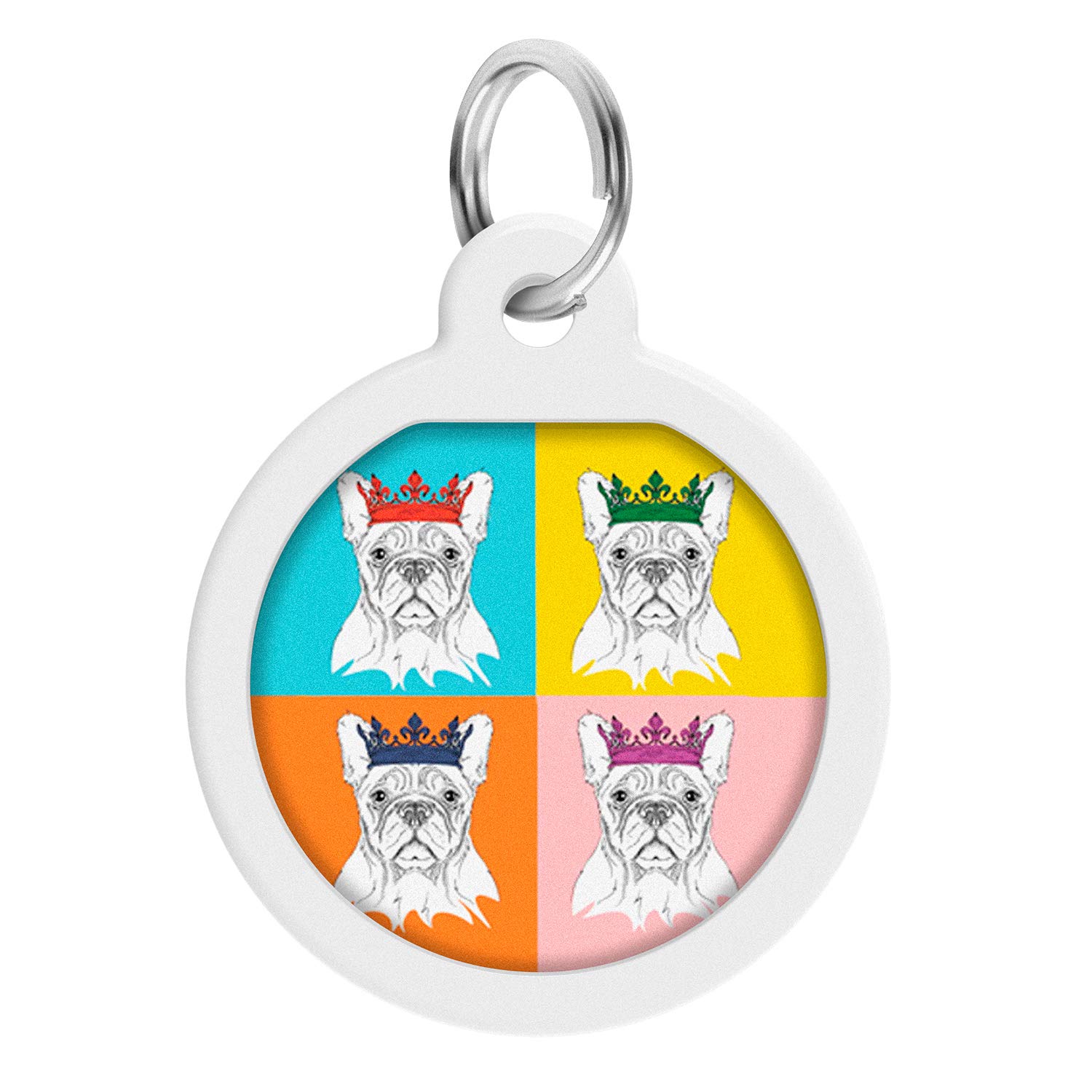 WAUDOG Silent Custom Pet ID Tags - Personalized QR Code Dog & Cat Tags with Printed Name - No Engraving Noise - Durable Puppy Collar Tag for Pet Safety - Perfect for Daily Walks, Vet Visits & Travel Identification