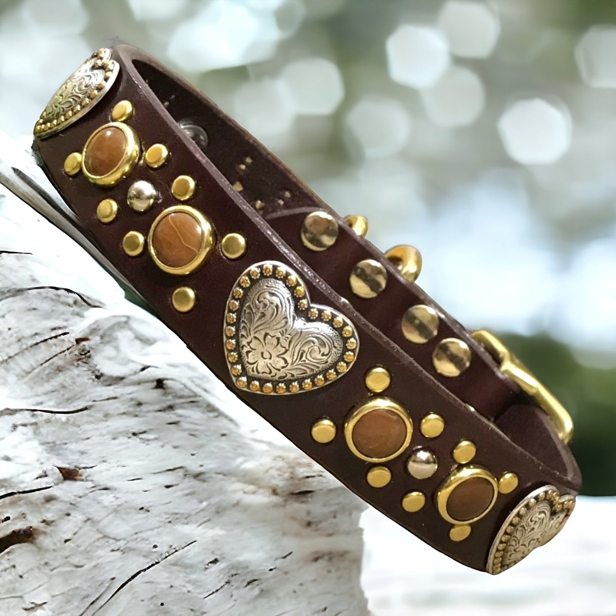 Premium Genuine Leather Dog Collar - Paloma Style | Adjustable & Durable Pet Collar for Small to Medium Dogs | Perfect for Daily Walks, Training & Outdoor Adventures