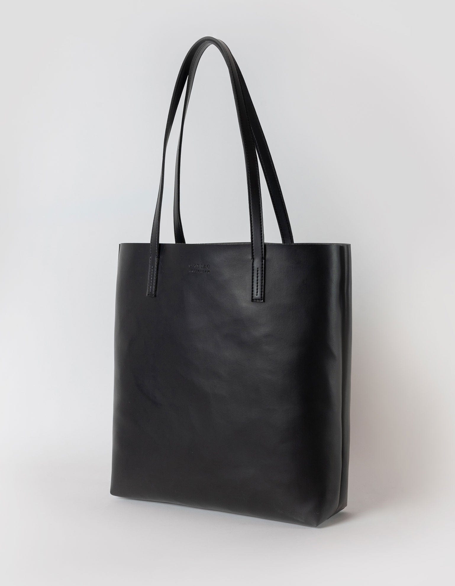 Georgia Unisex Vegan Leather Tote Bag - Apple-Inspired Design | Black | Perfect for Work, Travel & Everyday Use