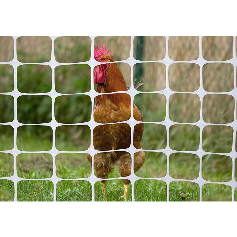 XXIOJUN Reusable Plastic Garden Fence Netting - 4ft x 100ft Animal Barrier for Deer, Rabbits, Chickens & Dogs | Durable Pool Fence, Snow Fence & Poultry Protection | Perfect for Yard Security, Garden Protection & Construction Sites