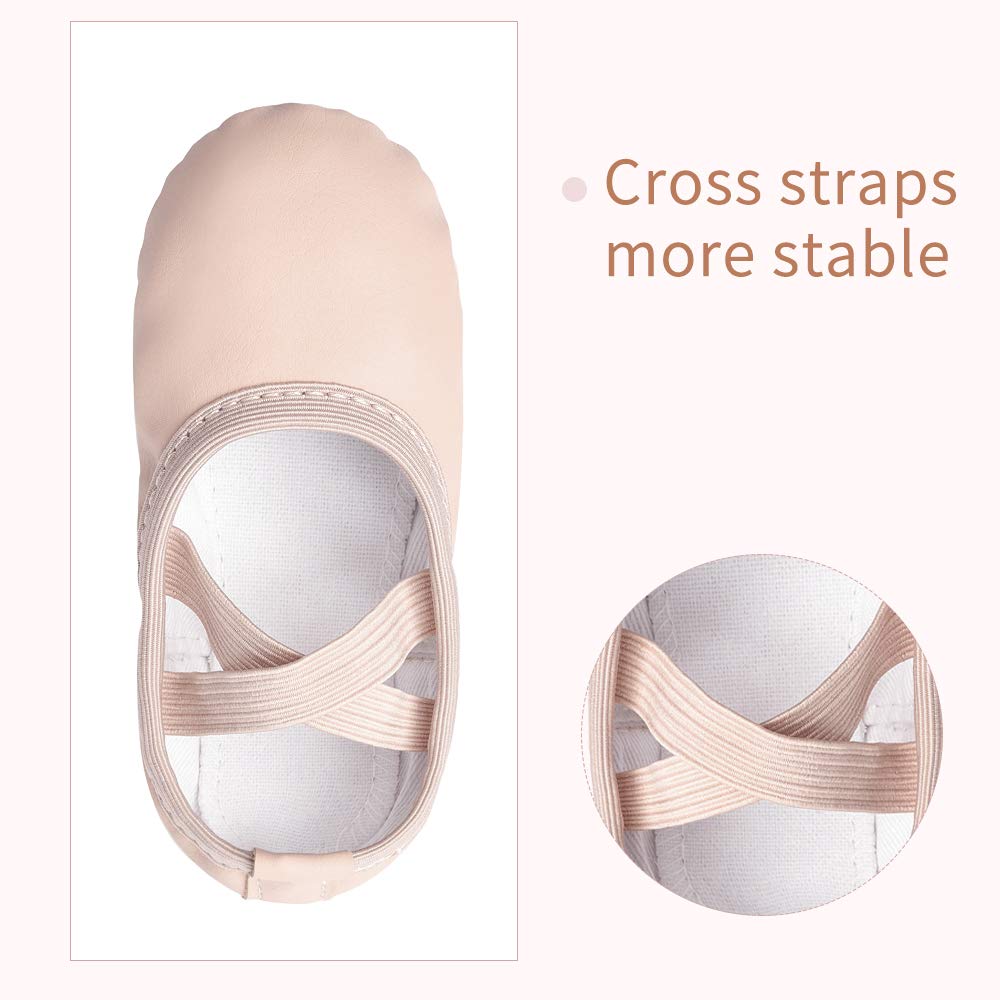 Stelle Girls & Boys Ballet Shoes - Soft Leather Dance Slippers for Toddlers, Little Kids & Big Kids - Perfect for Ballet Class, Dance Practice & Recitals