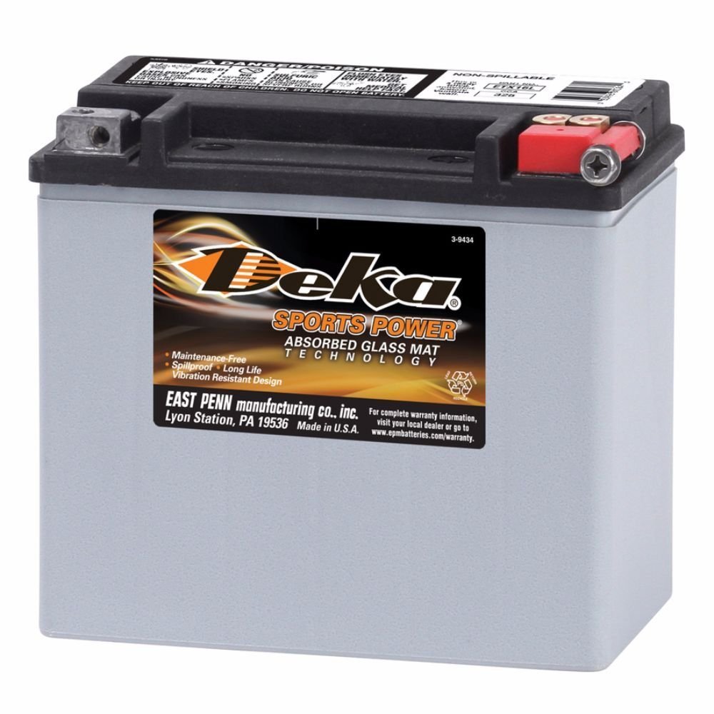 Deka Power Sports ETX16L AGM Battery - High Performance 12V 16Ah Powersports Battery for ATV, Motorcycle, Jet Ski - Perfect for Off-Roading, Marine & Powersports Applications