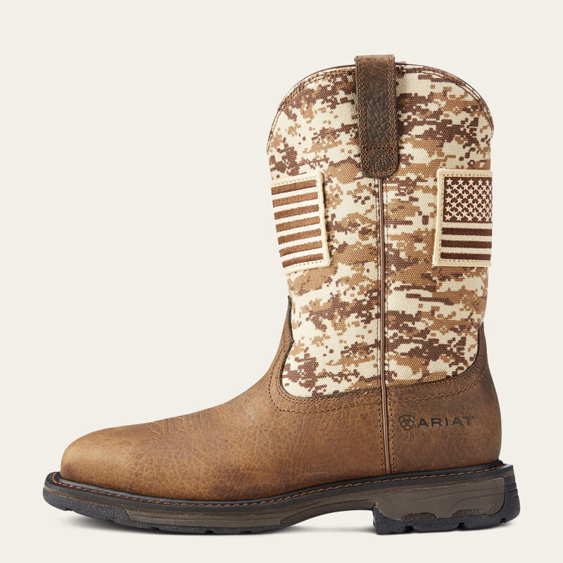 WorkHog Patriot Work Boots for Men - Durable Steel Toe Safety Shoes with Slip Resistance - Ideal for Construction, Warehouse & Outdoor Work