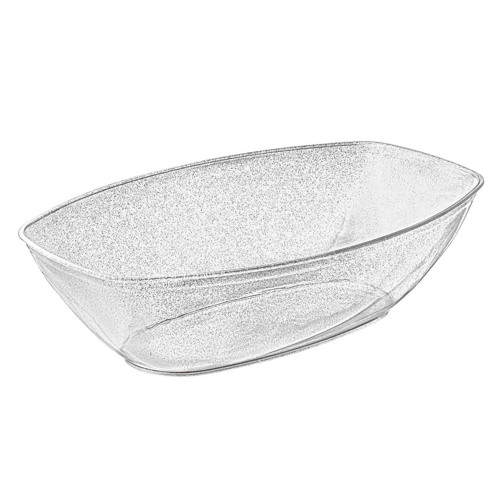 72 oz. Silver Glitter Oval Salad Bowl - Set of 4 - Perfect for Parties, Weddings, and Holiday Gatherings