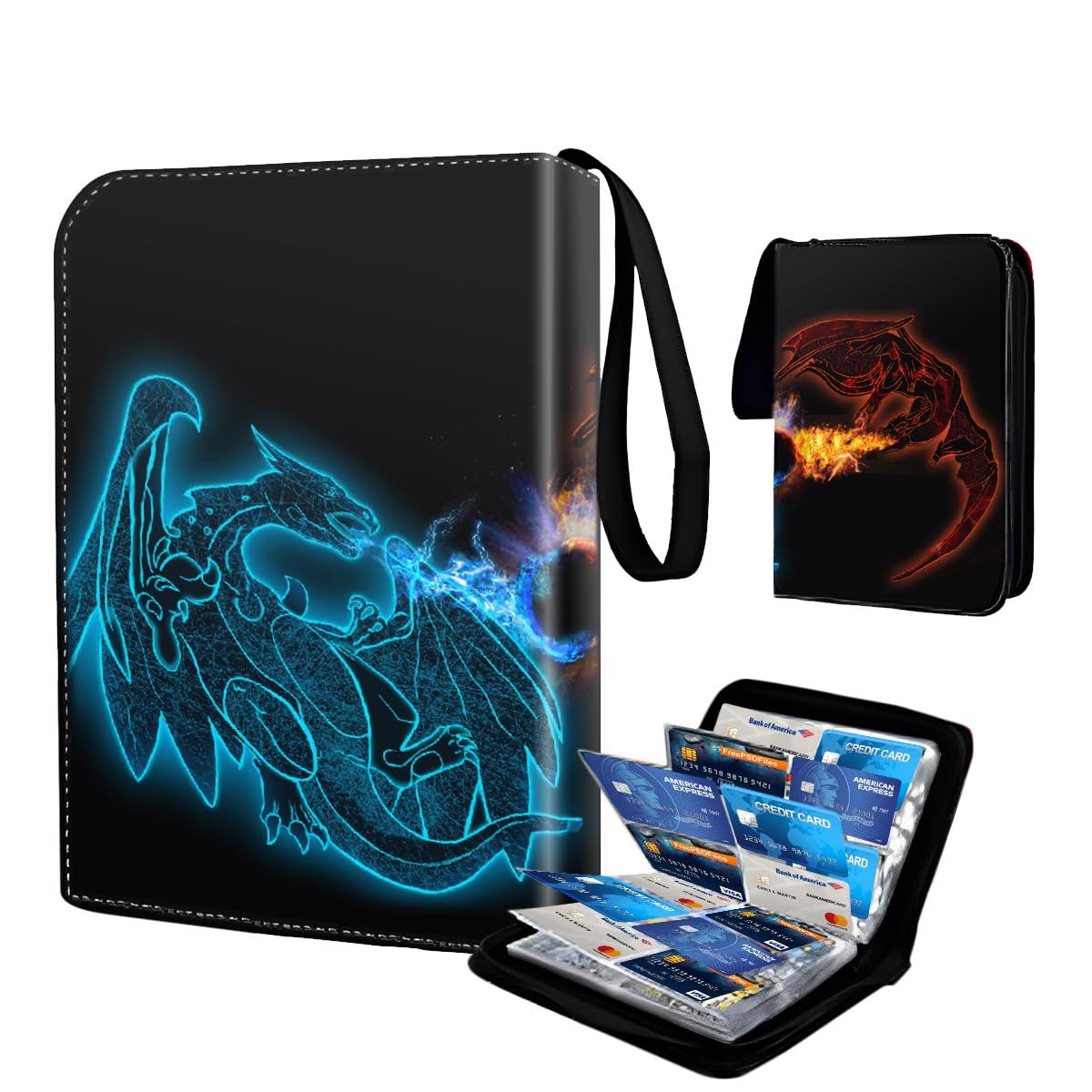 Premium 4-Pocket Trading Card Binder with Zipper - Holds 440 Cards, Includes 55 Removable Sleeves | Portable Collector Album for Pokemon, MTG, Yu-Gi-Oh & Sports Cards | Perfect for Gaming Tournaments, Collecting & Storage